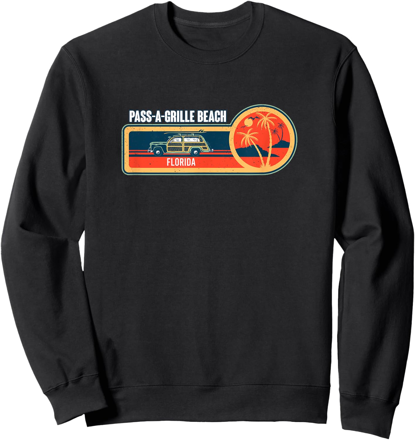 Pass-a-Grille Beach Souvenir - Florida Reminder Men Women Sweatshirt - Sweatshirt | Black