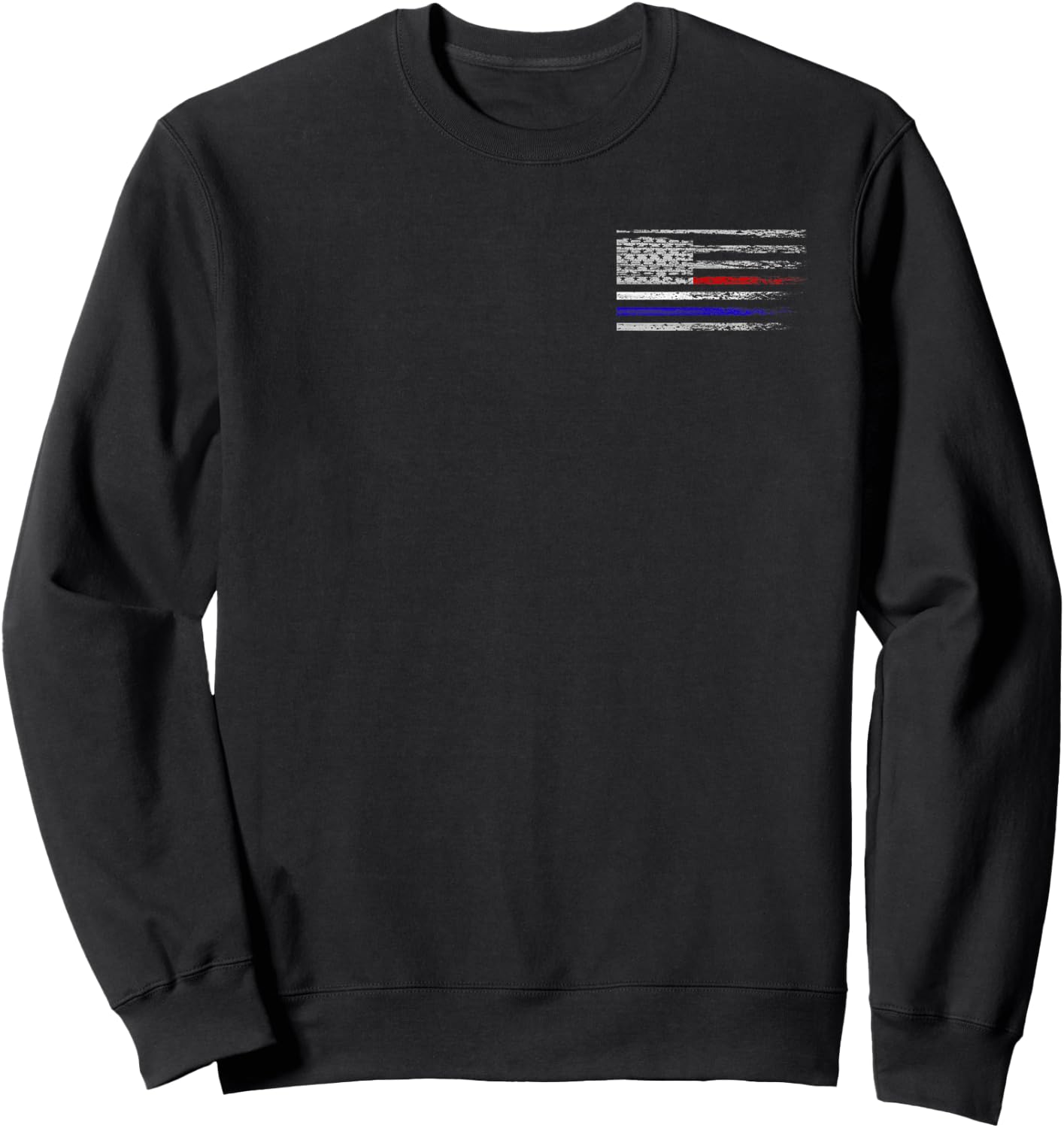 Police Fire EMS First Responder American Flag Firefighter Sweatshirt - Sweatshirt | Black