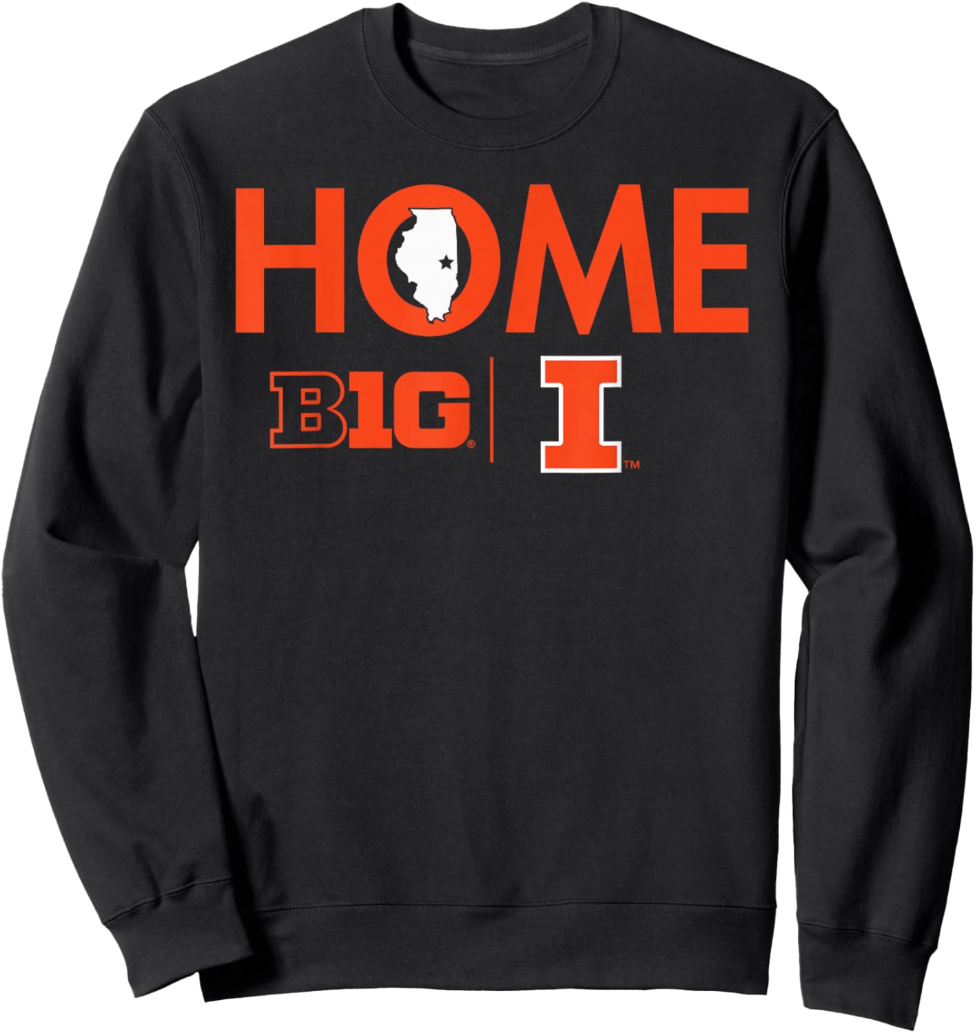 Illinois Fighting Illini Big 10 Home Officially Licensed Sweatshirt - Sweatshirt | Black