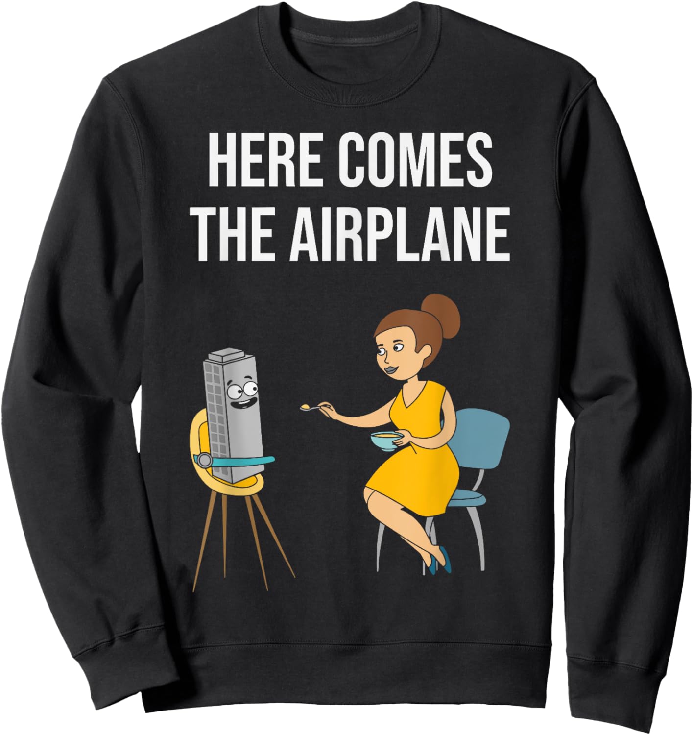 Here Comes The Airplane Sweatshirt - Sweatshirt | Black