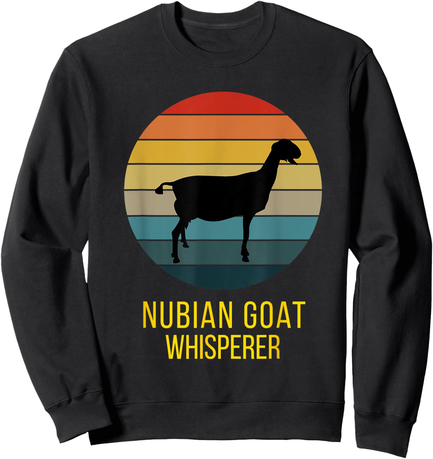 Happy Goats Vintage Nubian Goat Whisperer Sweatshirt - Sweatshirt | Black