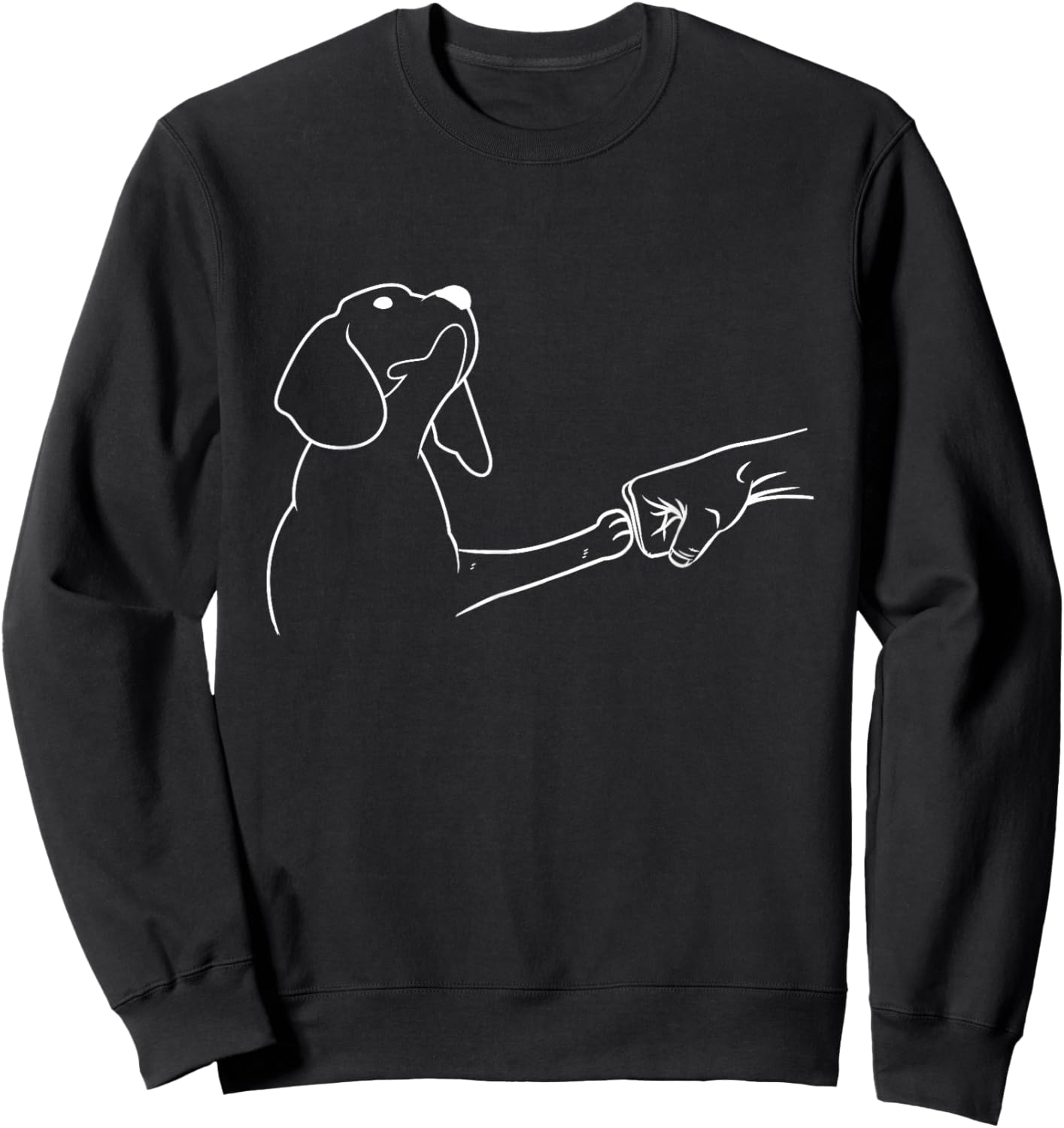 Dog Fist Bump Friendship Dog's Paw Dog Lovers Sweatshirt - Sweatshirt | Black