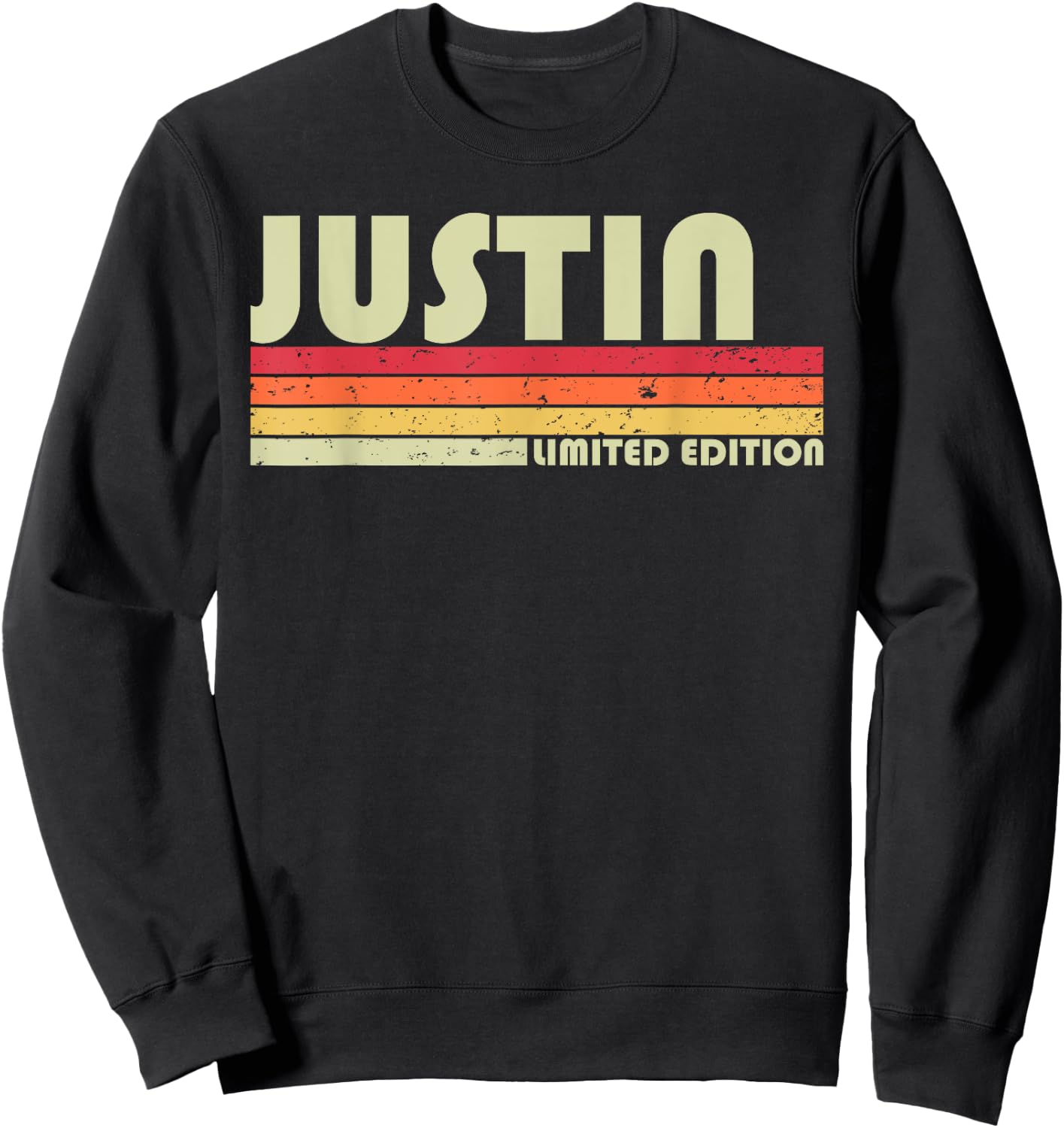 JUSTIN Gift Name Personalized Funny Retro Vintage Birthday Sweatshirt - Sweatshirt | Black