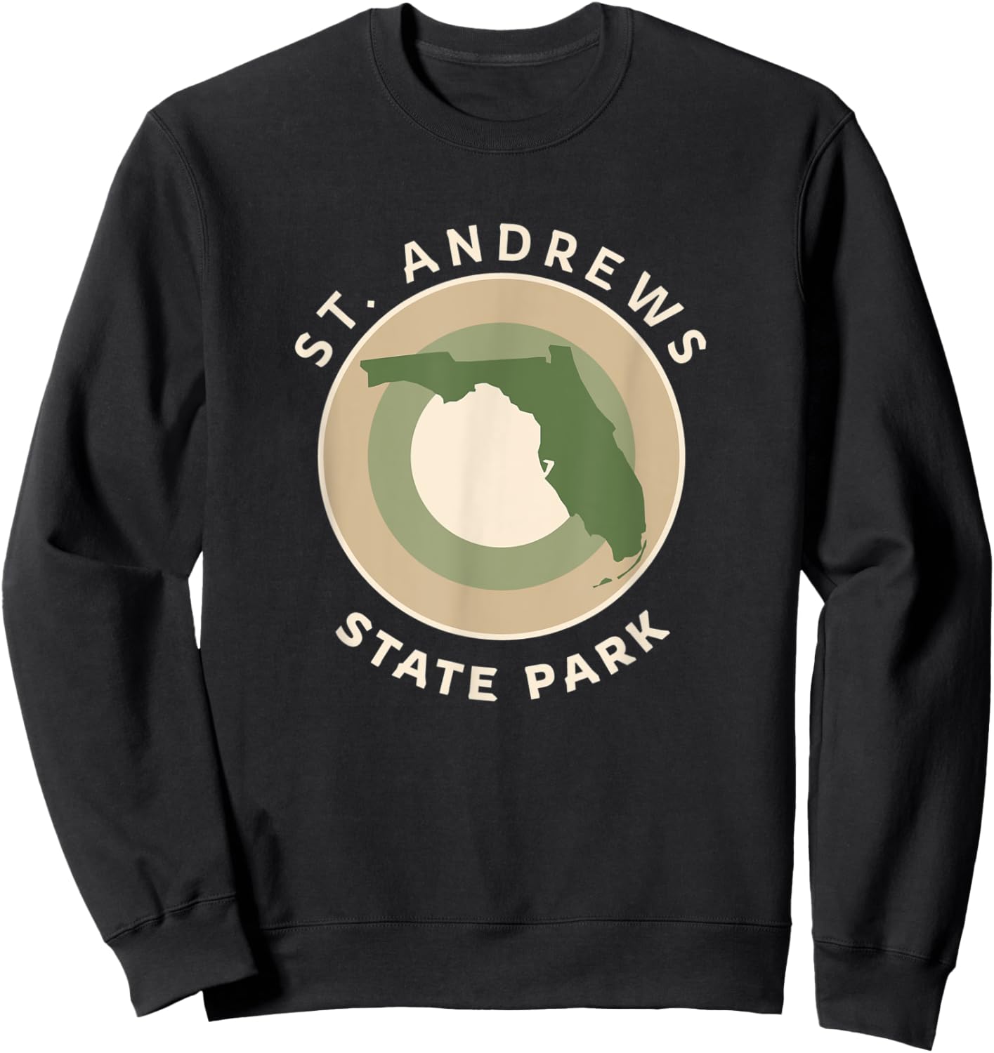 St Andrews State Park Florida FL Bullseye Trip Souvenir Sweatshirt - Sweatshirt | Black