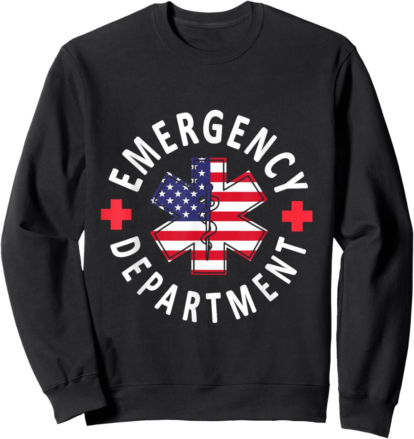 Emergency Department 4th of July USA Emergency Room Nurse Sweatshirt - Sweatshirt | Black
