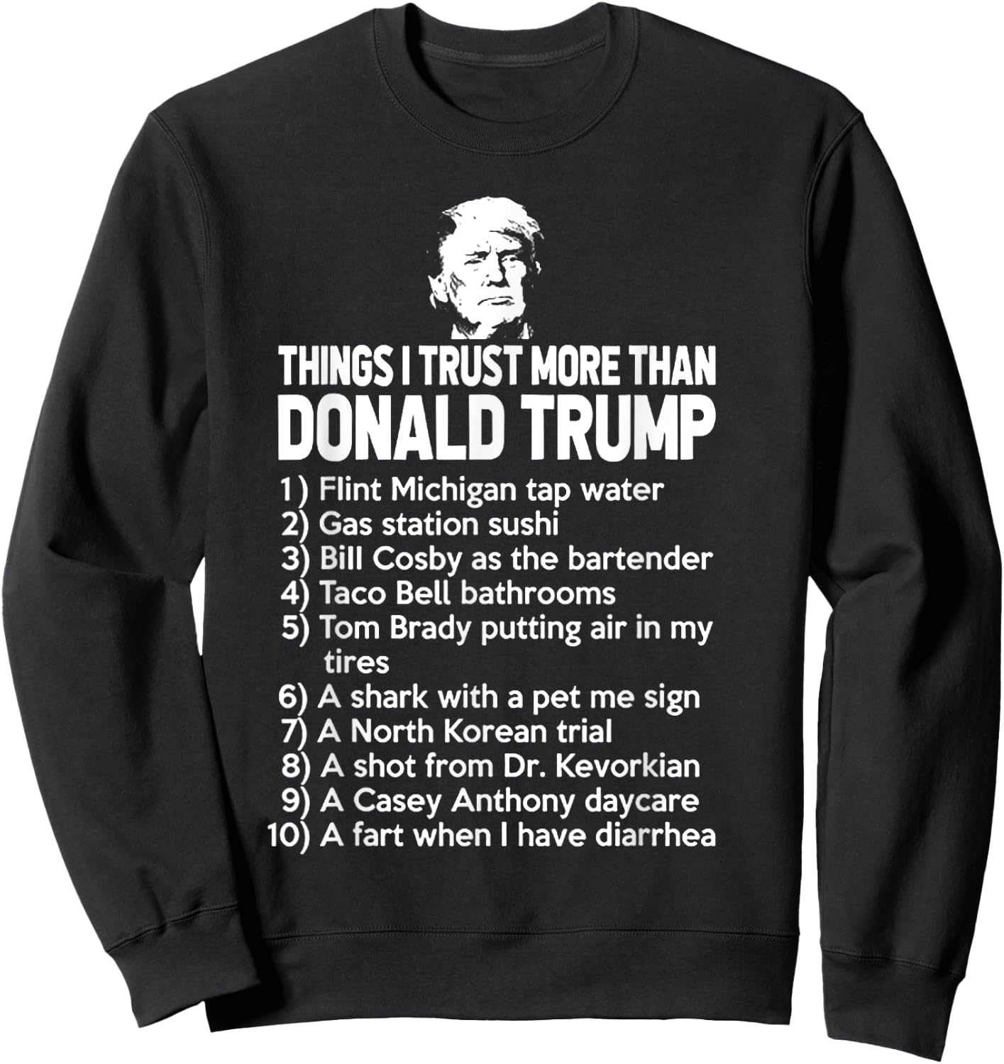 Funny Political Humor Gift - Black Trump 2020 - Men's Small - Modern Classic - - Straight Hem - Letter Print Sweatshirt - Sweatshirt | Black