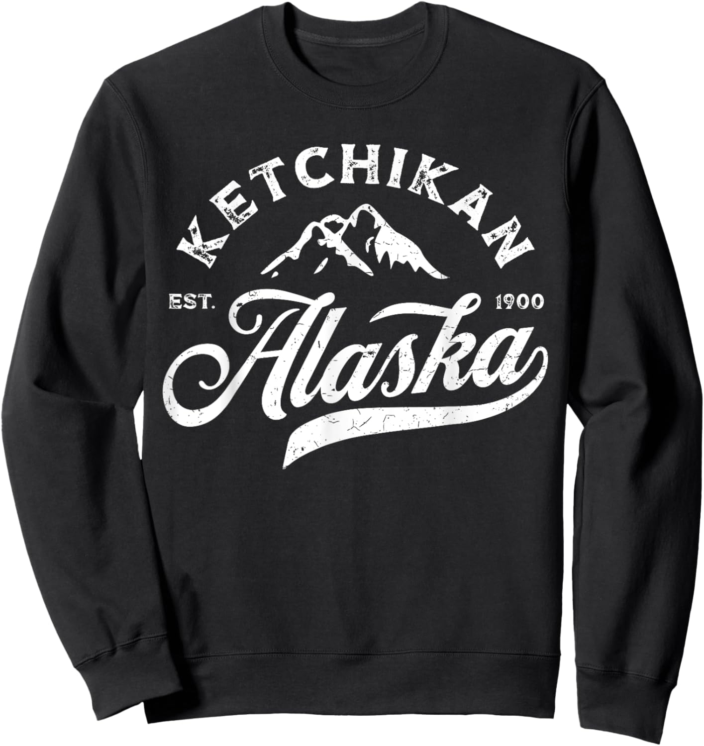 Ketchikan Alaska AK Mountains Vintage Vacation Souvenir Sweatshirt - Sweatshirt | Black