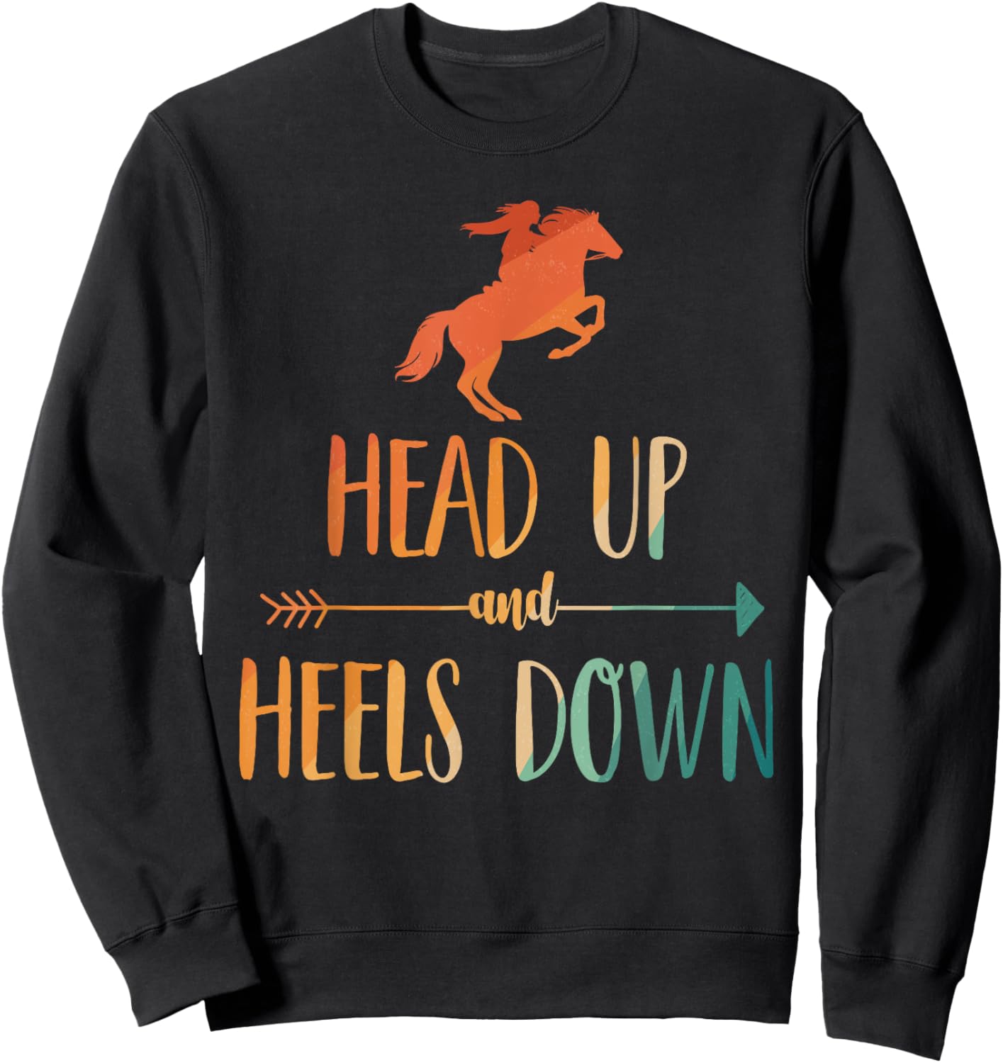 Horse Riding Art Girls Horseback Lover Equestrian Sweatshirt - Sweatshirt | Black