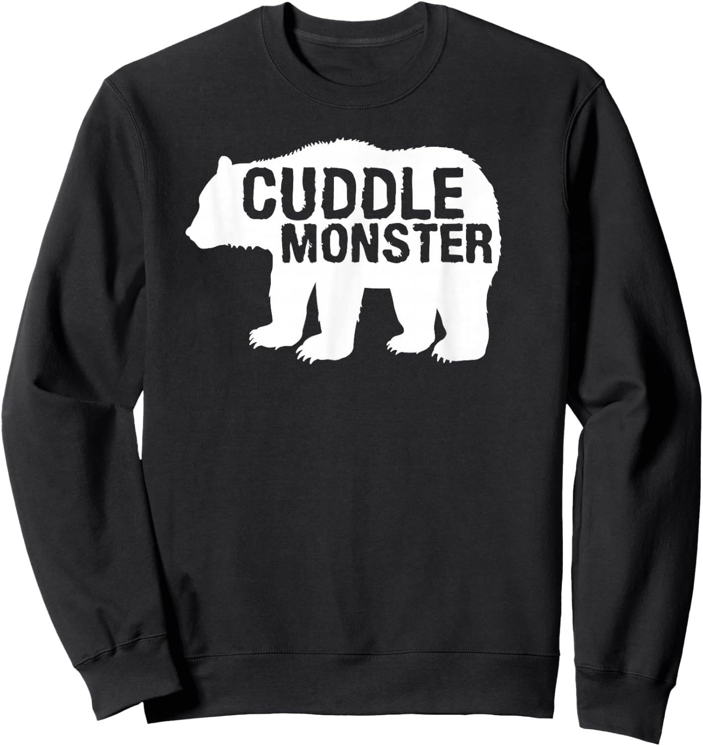 Cuddle Monster Bear Silhouette Fun Novelty Sweatshirt - Sweatshirt | Black