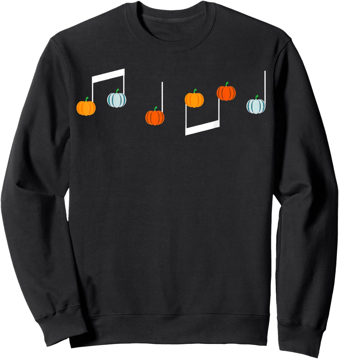 Music Note Pumpkin Fall Music Teacher Halloween Costume Sweatshirt - Sweatshirt | Black