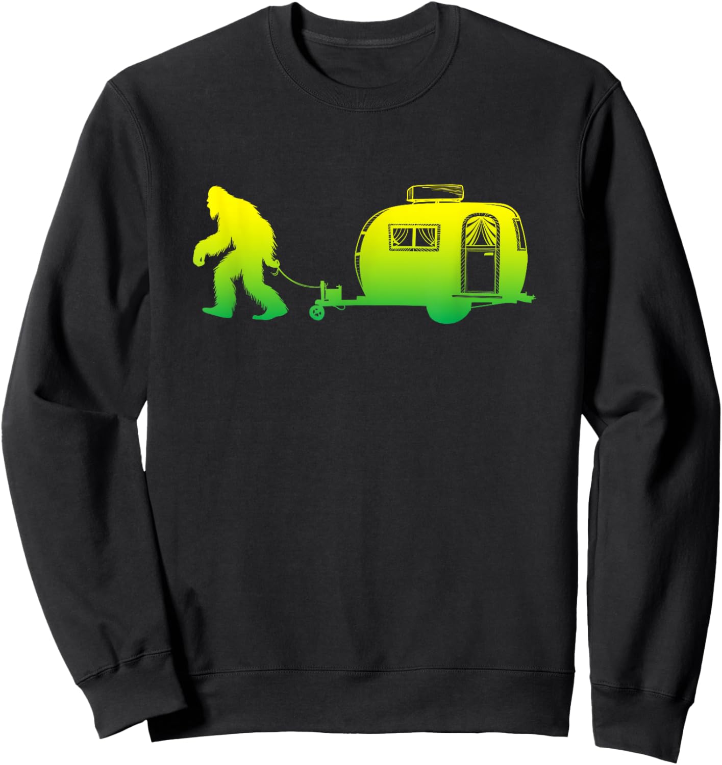 Bigfoot RV Motorhome Camping Sasquatch Campervan Graphic Sweatshirt - Sweatshirt | Black