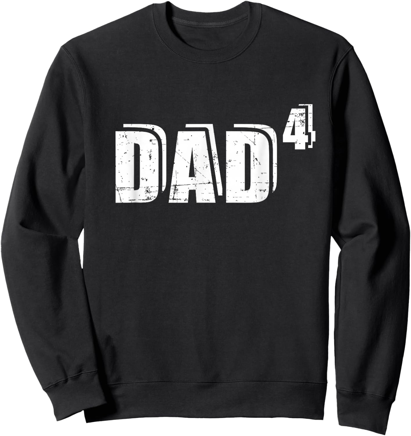 Vierfach Papa Vater hoch 4 Sweatshirt - Sweatshirt | Black