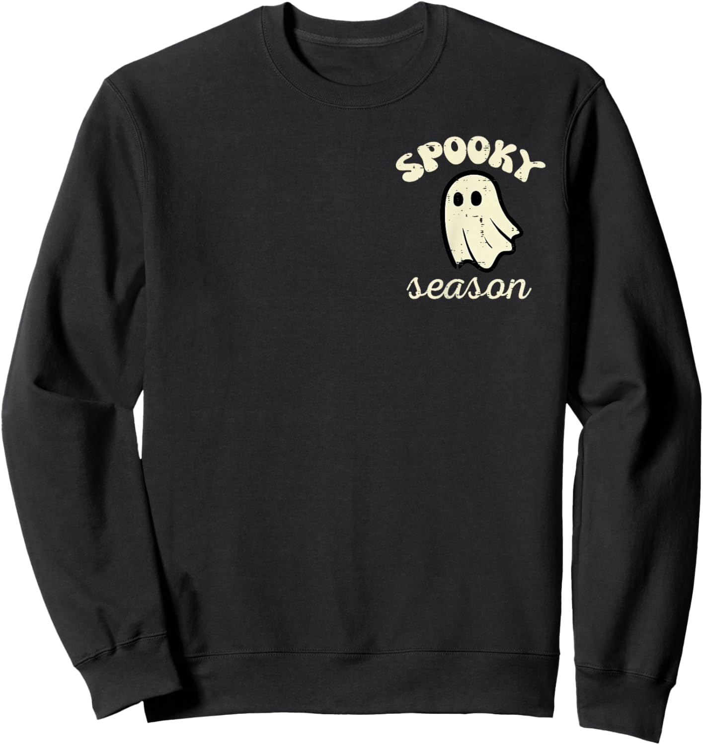 Halloween Ghost Spooky Season Costume Pocket Men Women Kids Sweatshirt - Sweatshirt | Black