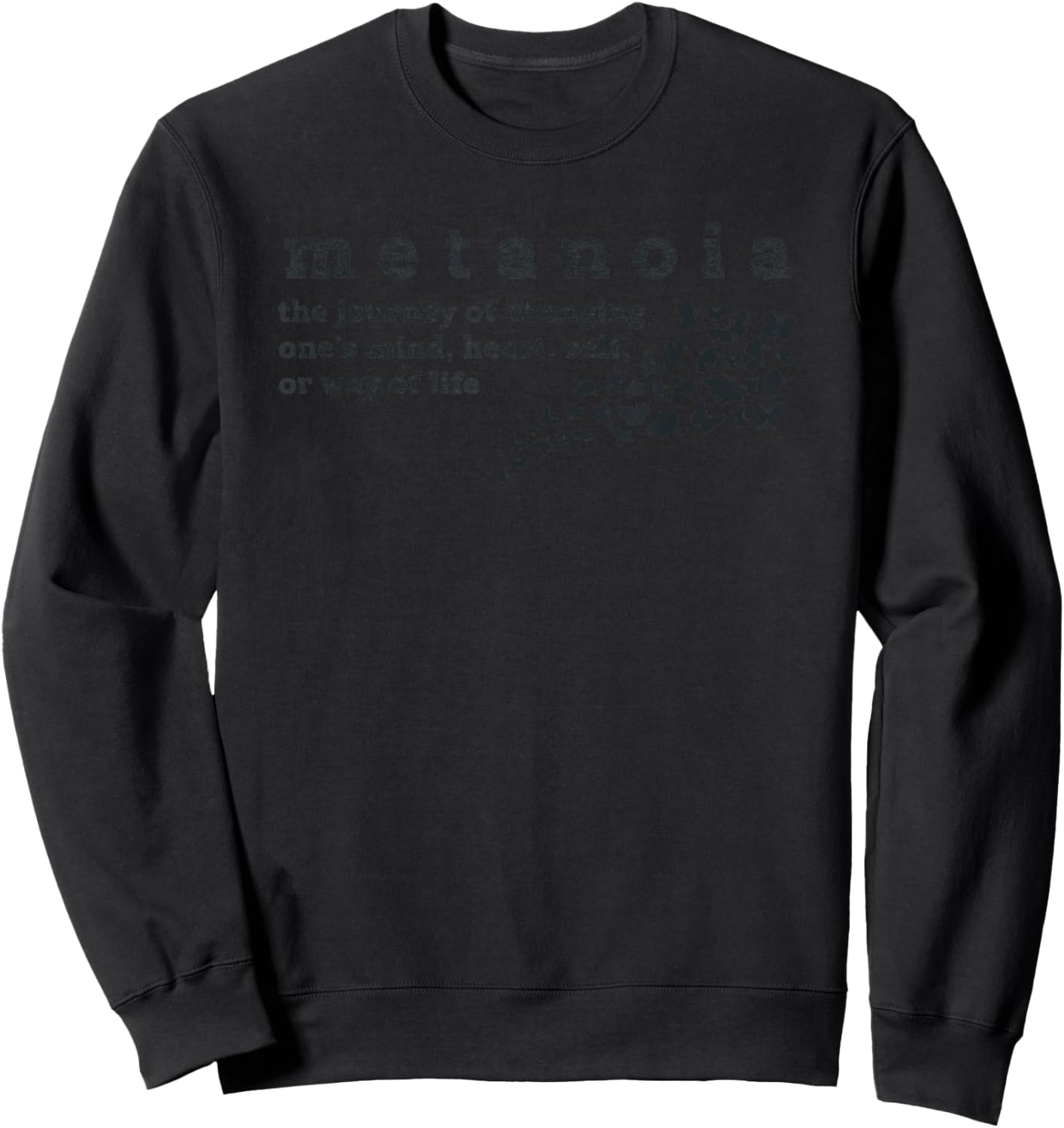 Oh My Word! Metanoia Unique Inspirational Spiritual Word Definition , Small, Grey Sweatshirt - Sweatshirt | Black