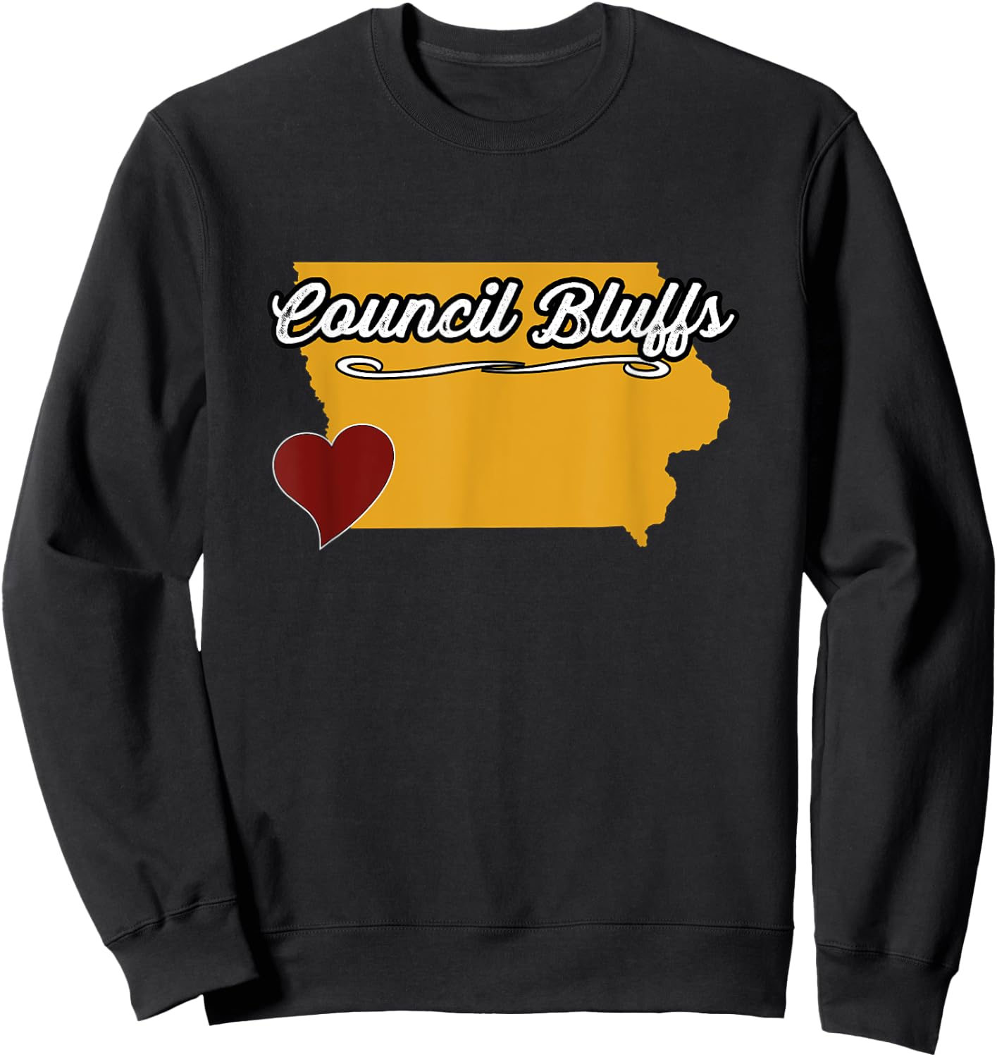 COUNCIL BLUFFS IOWA | IA USA - Cute Souvenir - US City State Sweatshirt - Sweatshirt | Black