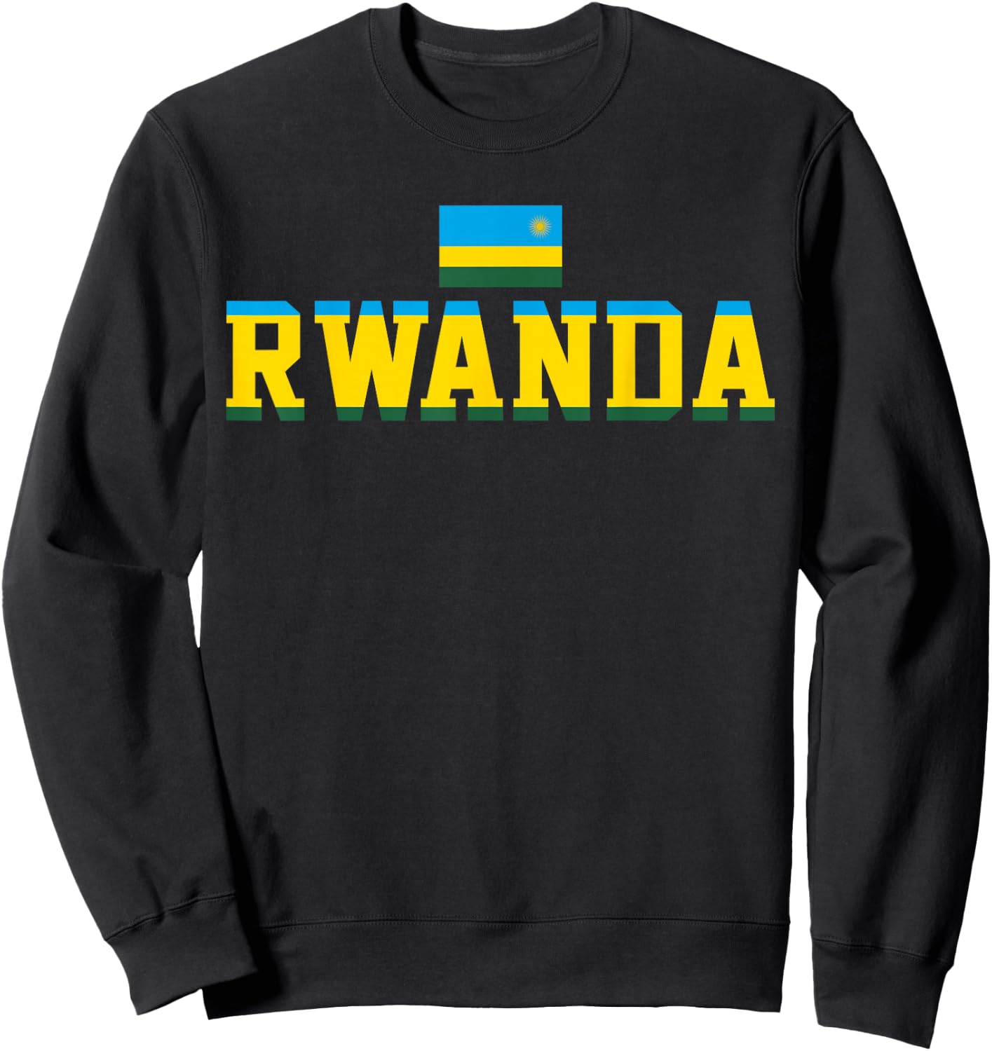 Rwanda Shirt National Africa Rwandan Flag Sweatshirt - Sweatshirt | Black