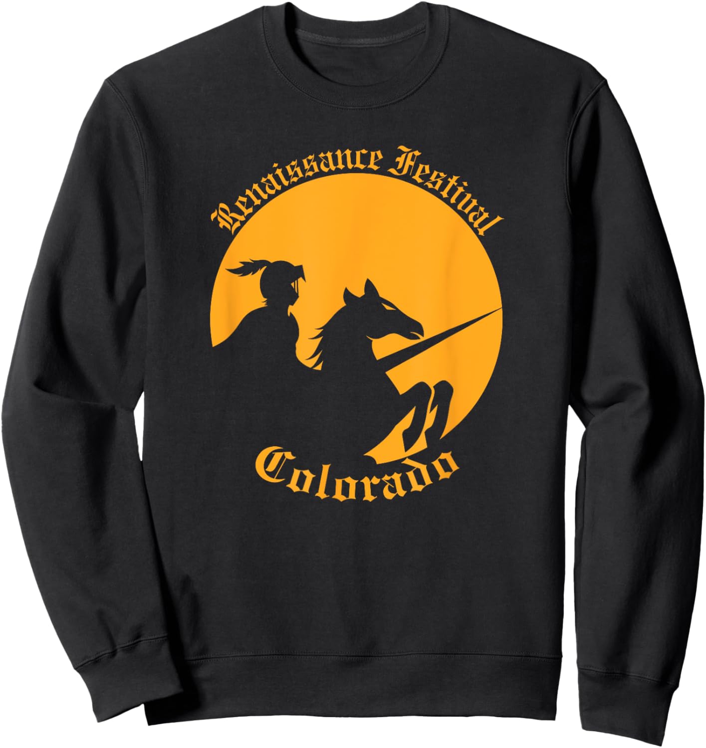Renaissance Festival Colorado Knight & Horse Sweatshirt - Sweatshirt | Black