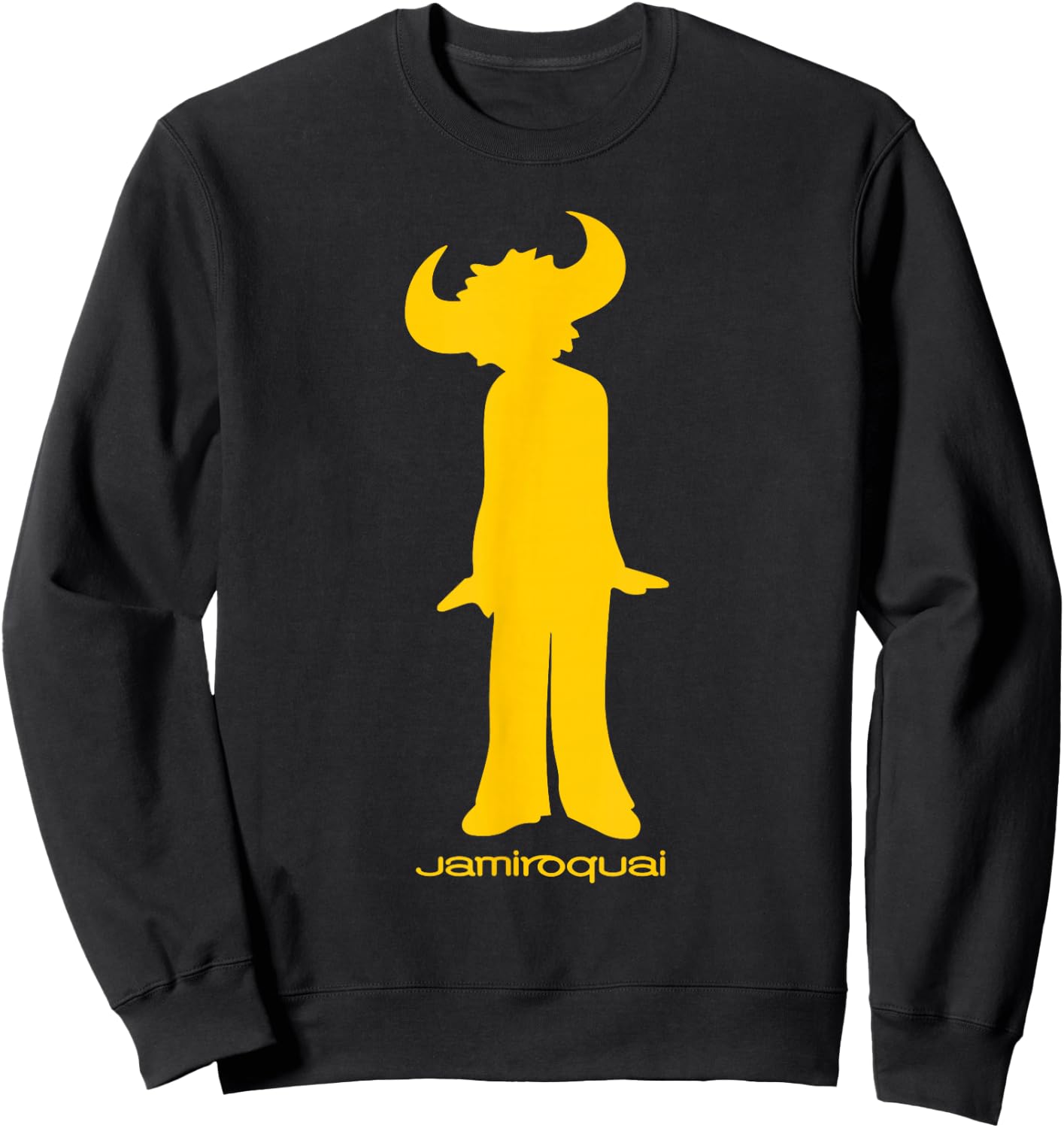 Jamiroquai Official Buffalo Yellow Logo Sweatshirt - Sweatshirt | Black