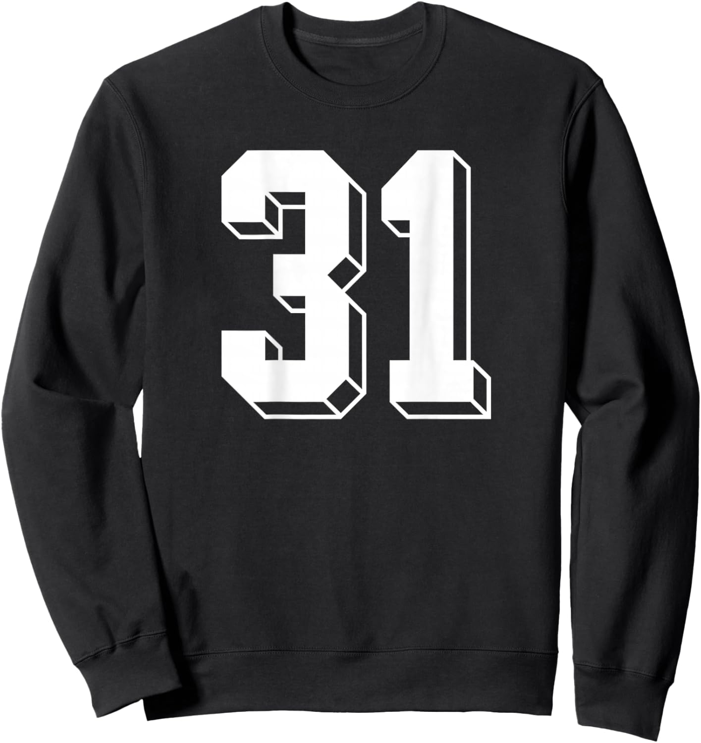 Number 31 BACKSIDE - Retro 80s 90s Team Jersey Numbered Sweatshirt - Sweatshirt | Black