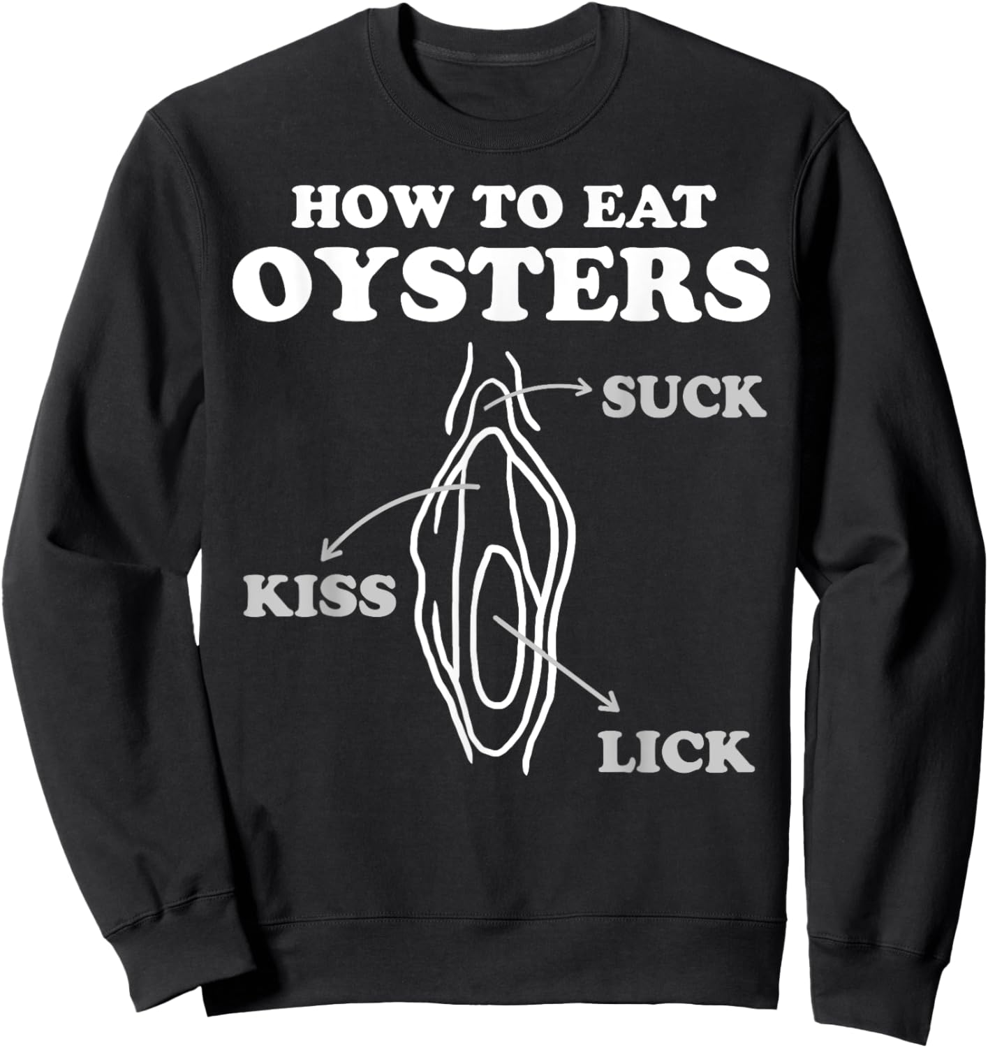 How To Eat Oysters Seafood Sex Dirty Humor Jokes Sweatshirt - Sweatshirt | Black