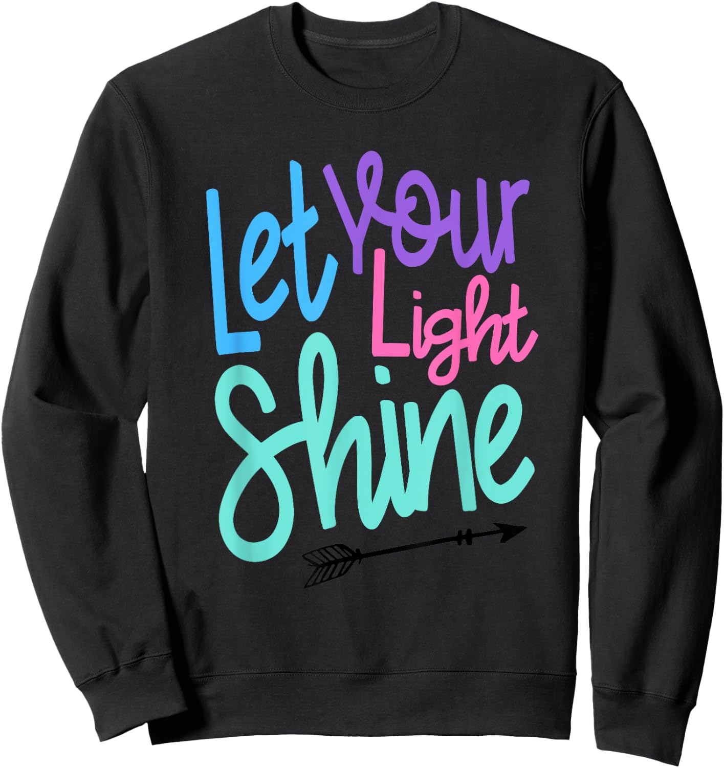 Cute Christian Bible Verse Matthew 5:16 Let Your Light Shine Sweatshirt - Sweatshirt | Black