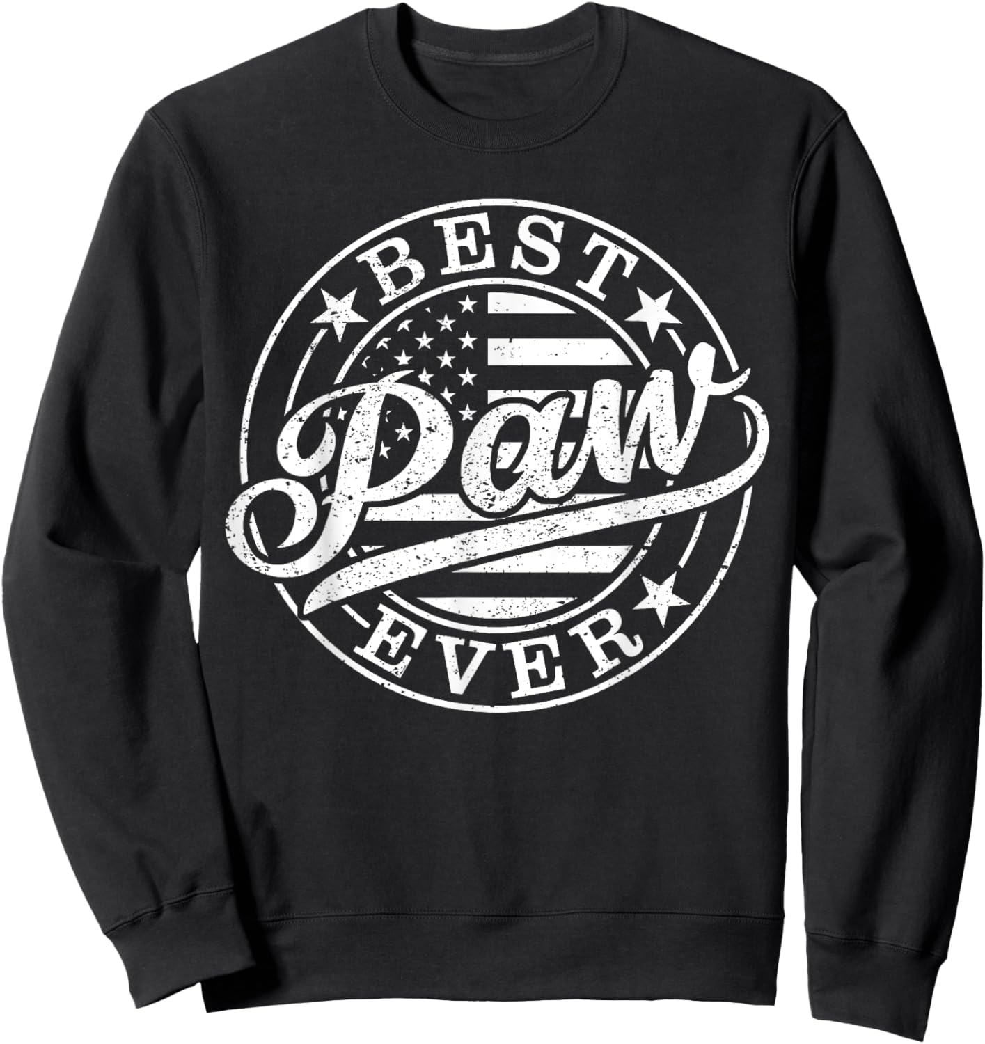 Best Paw Ever Father's Day American US Flag Sweatshirt - Sweatshirt | Black
