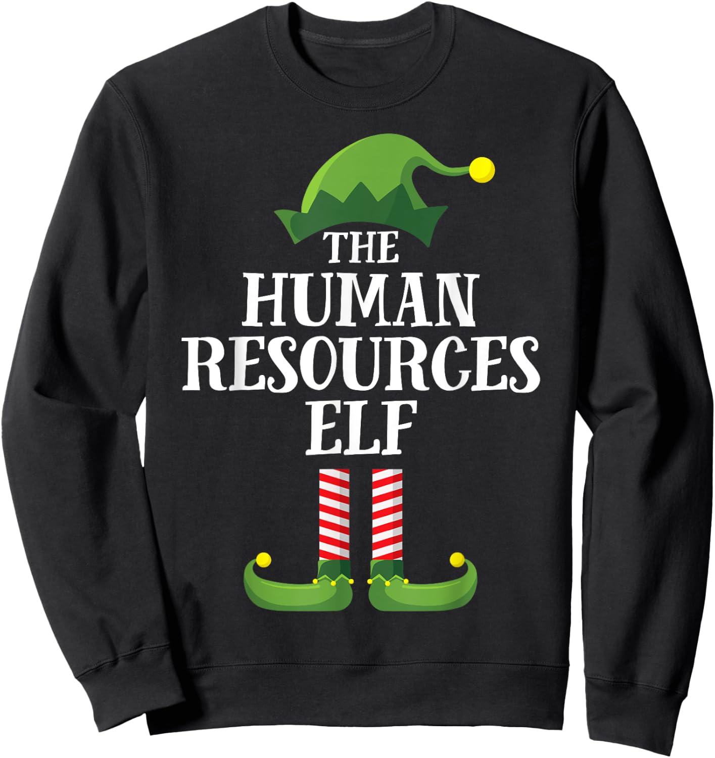 Human Resources Elf Matching Family Group Christmas HR Elf Sweatshirt - Sweatshirt | Black