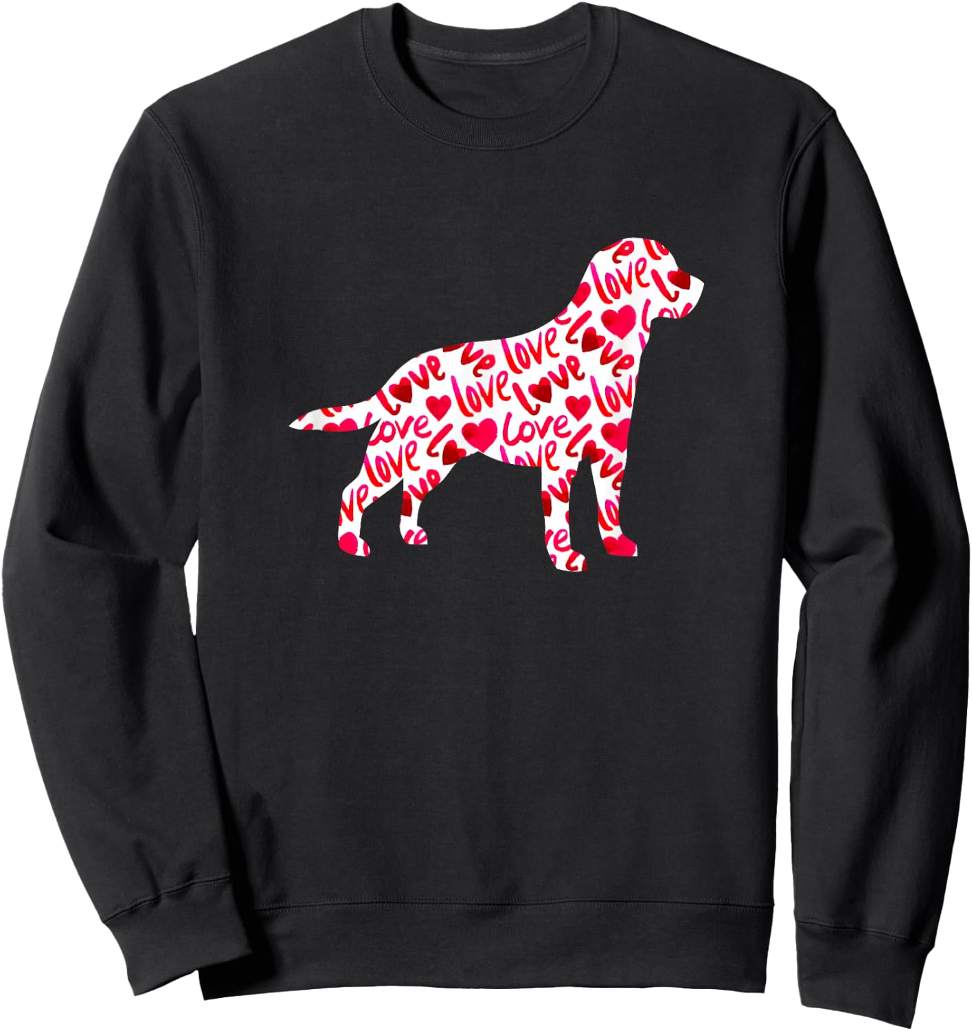 Labrador Retriever Love Heart Dog Valentine's Day Women Kids Sweatshirt - Sweatshirt | Black