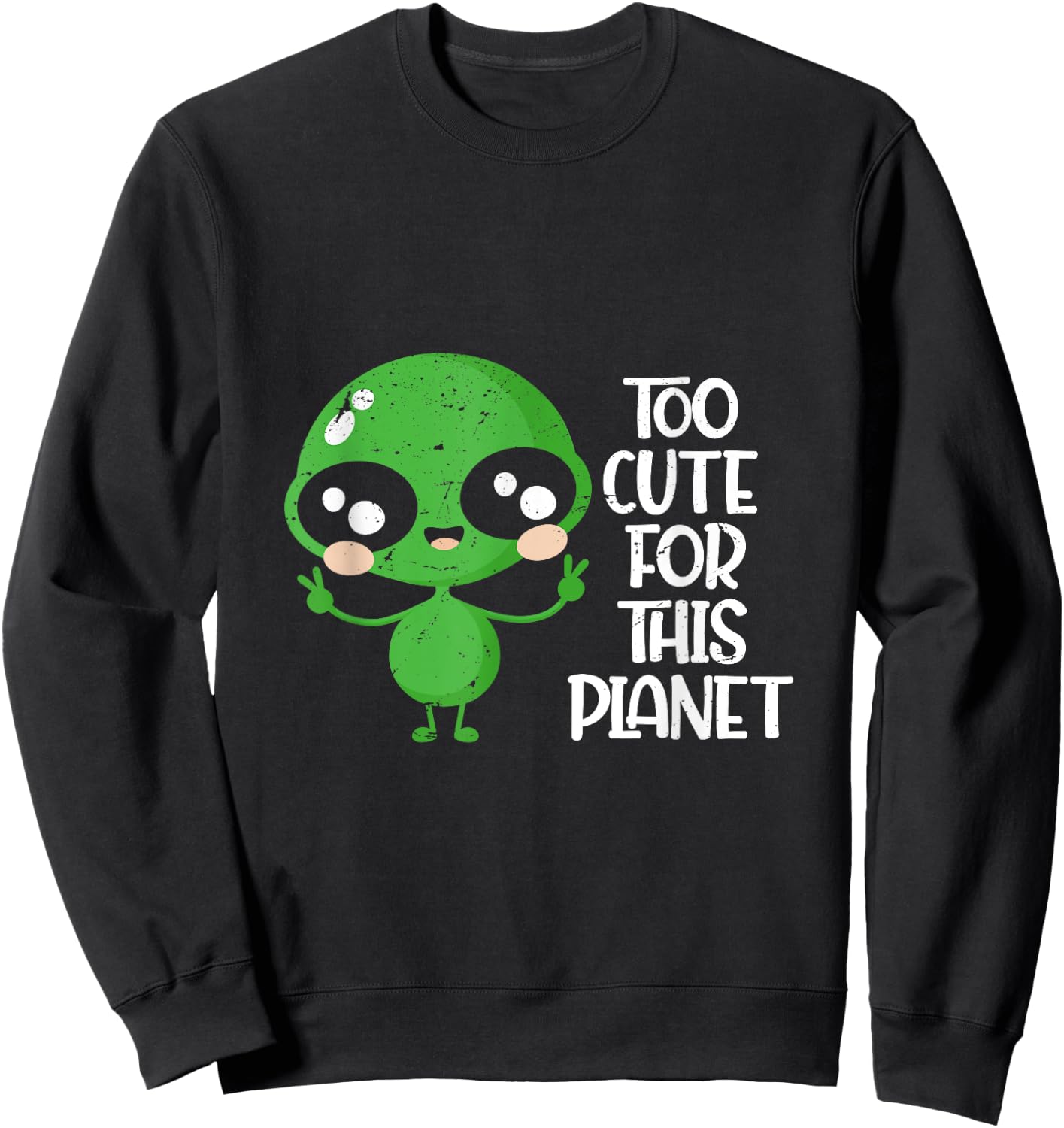 Funny UFO Boys Girls Kids Gift Cute Alien Sweatshirt - Sweatshirt | Black