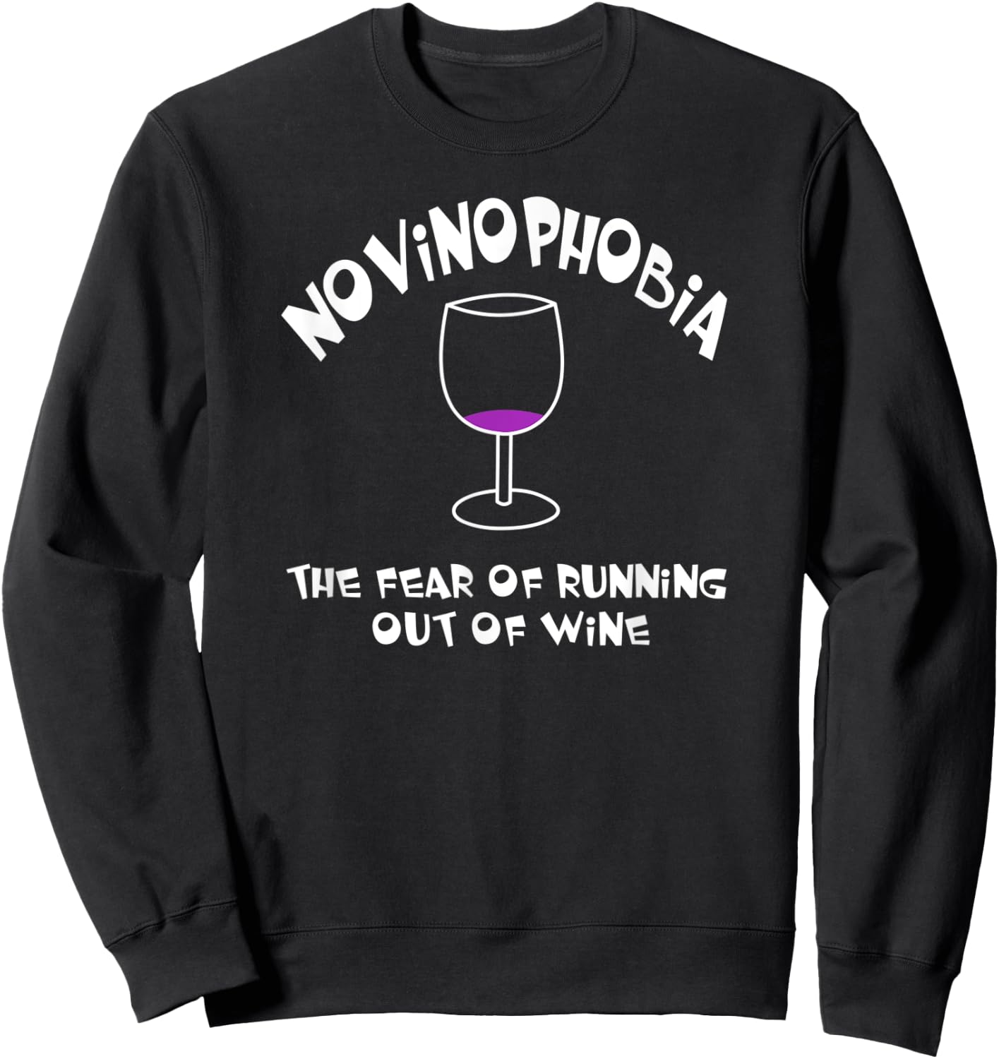 Novinophobia Wine Glass Sweatshirt - Sweatshirt | Black