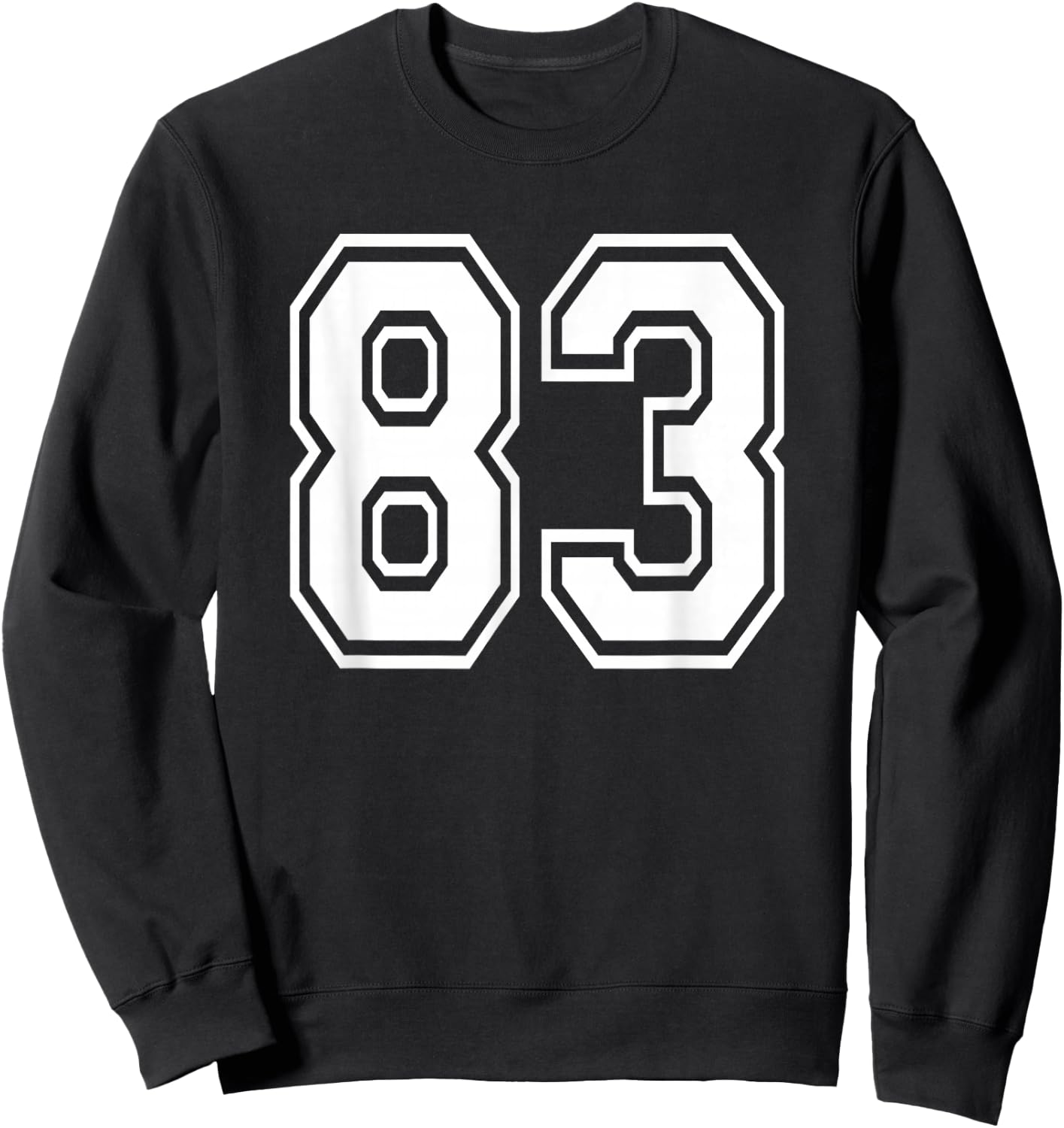 Number 83 83rd Birthday Gift Player Team Numbered Jersey Sweatshirt - Sweatshirt | Black