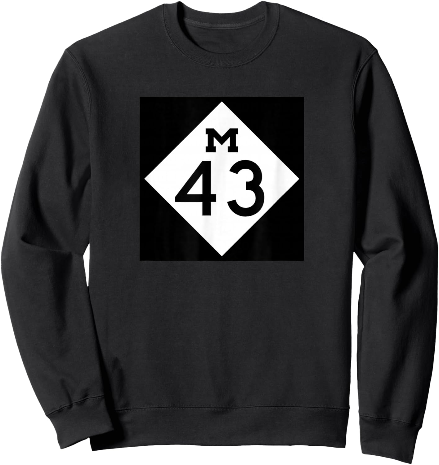 M-43 Michigan Highway Classic Roadway Logo Sweatshirt - Sweatshirt | Black