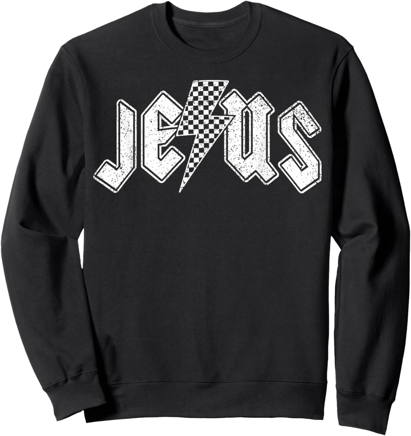 Retro Jesus Lightning Bolt Christian Design Sweatshirt - Sweatshirt | Black