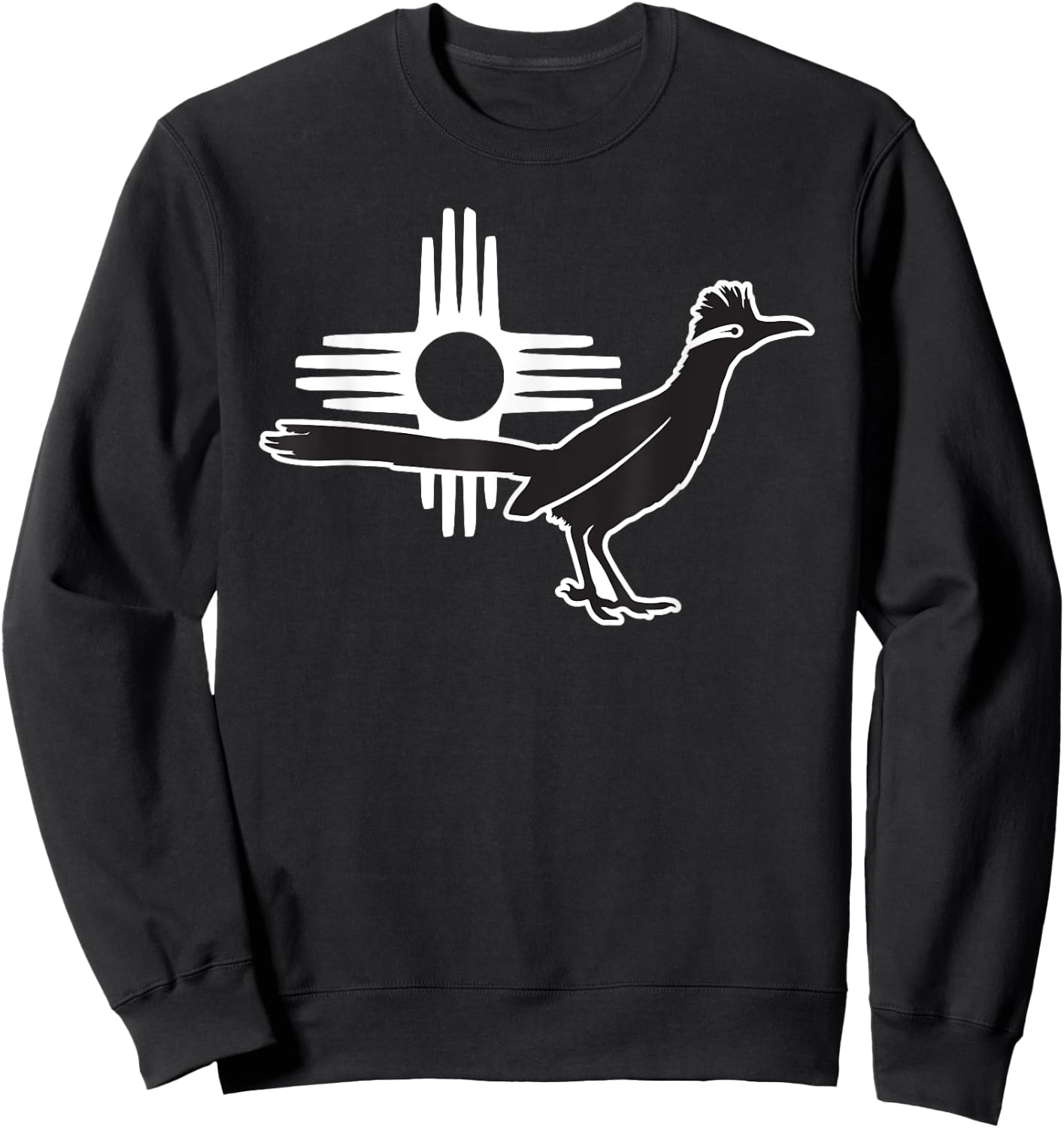 Roadrunner Zia: Bird Symbol of New Mexico and Southwest Sweatshirt - Sweatshirt | Black