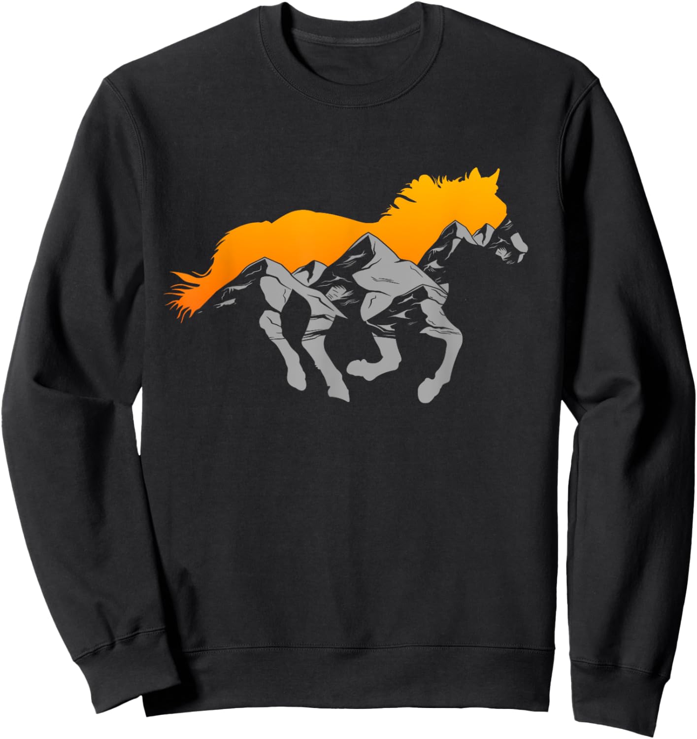 Horse Riding Apparel - Mountain and Horse Sweatshirt - Sweatshirt | Black