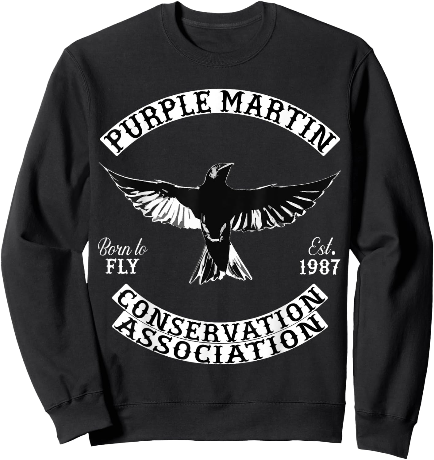 Purple Martin Biker Style Sweatshirt - Sweatshirt | Black
