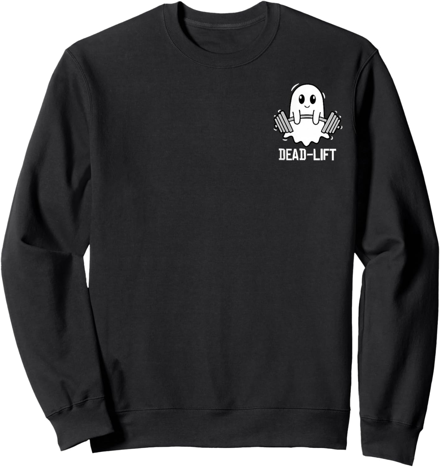 Dead Lift Funny Ghost Gymer Halloween Weight Lifting Pocket Sweatshirt - Sweatshirt | Black