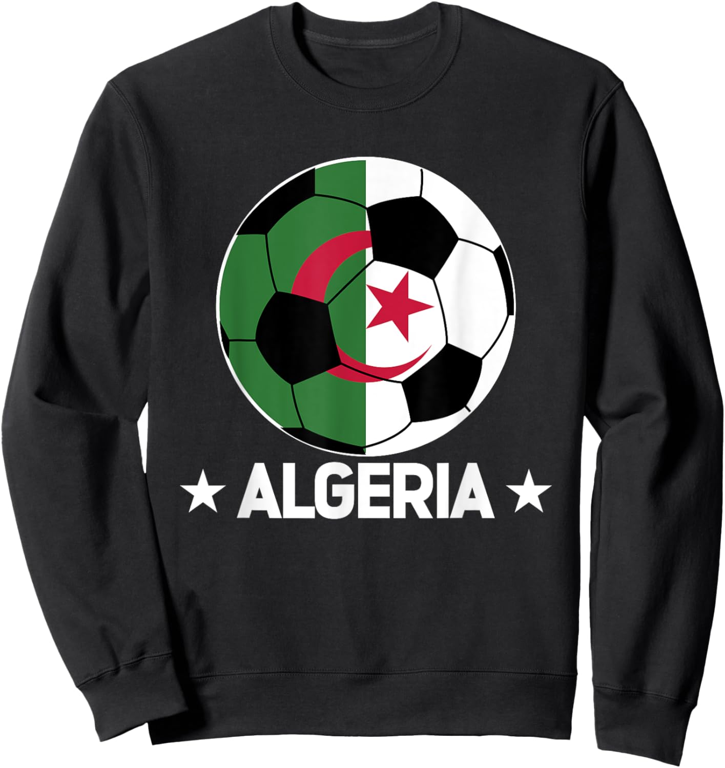 Algeria Soccer Team Algeria Flag Jersey Football Fans Sweatshirt - Sweatshirt | Black