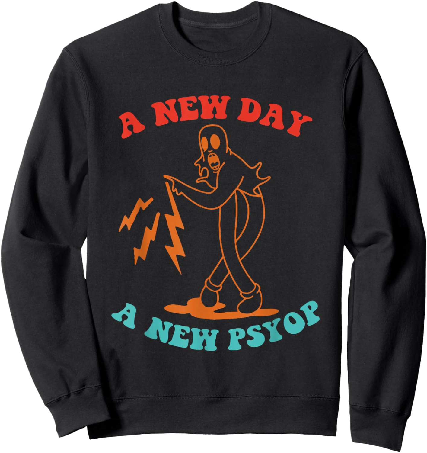 A New Day A New Psyop Retro Vintage Sweatshirt - Sweatshirt | Black