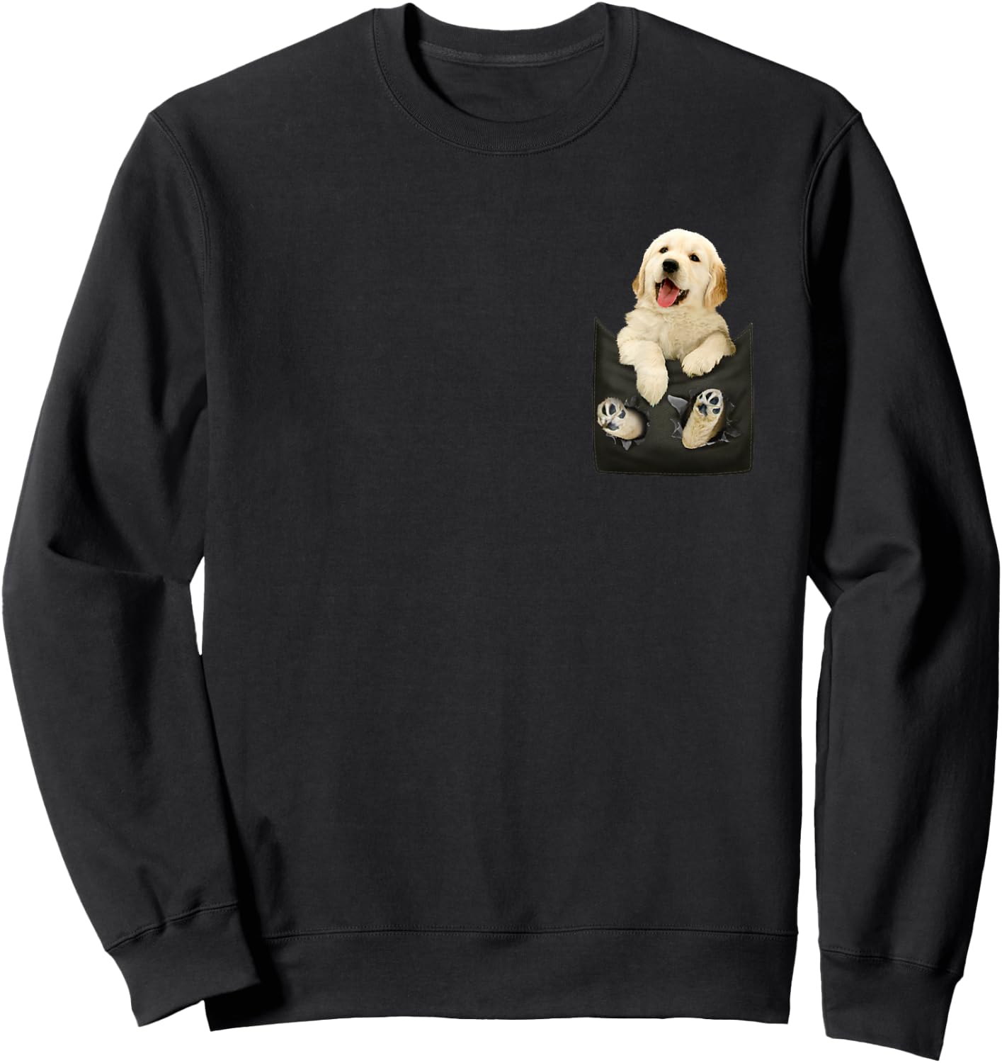 Golden Retriever In Pocket Puppy T Shirt Sweatshirt - Sweatshirt | Black