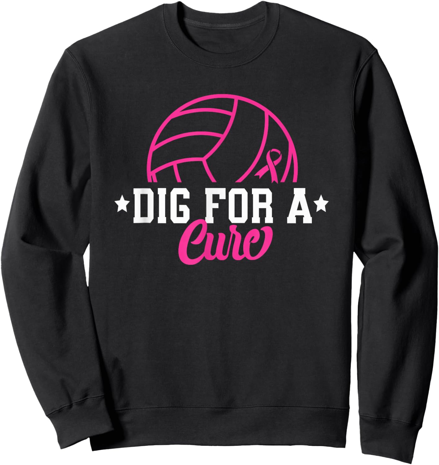 Dig For A Cure Breast Cancer Awareness Volleyball Pink Women Sweatshirt - Sweatshirt | Black