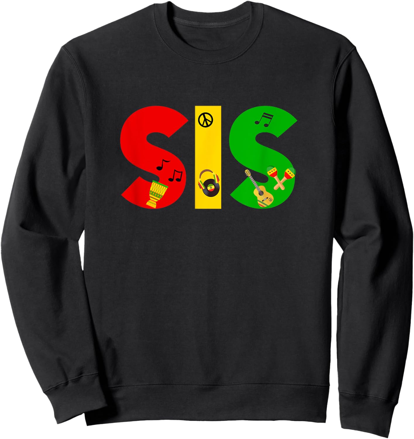1st Birthday Jamaica King Party Theme Outfit One Year Old Sweatshirt - Sweatshirt | Black