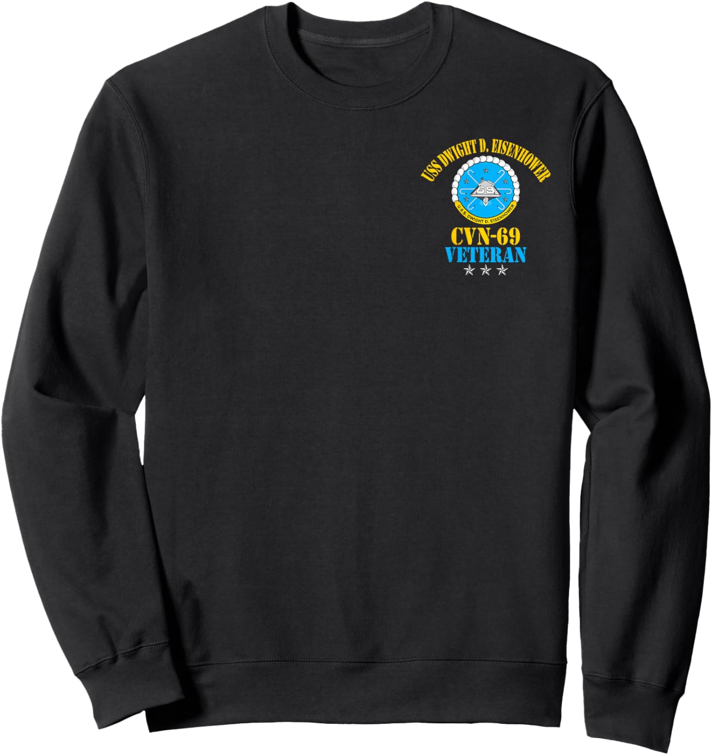USS Dwight D. Eisenhower CVN-69 Aircraft Carrier Veteran Sweatshirt - Sweatshirt | Black