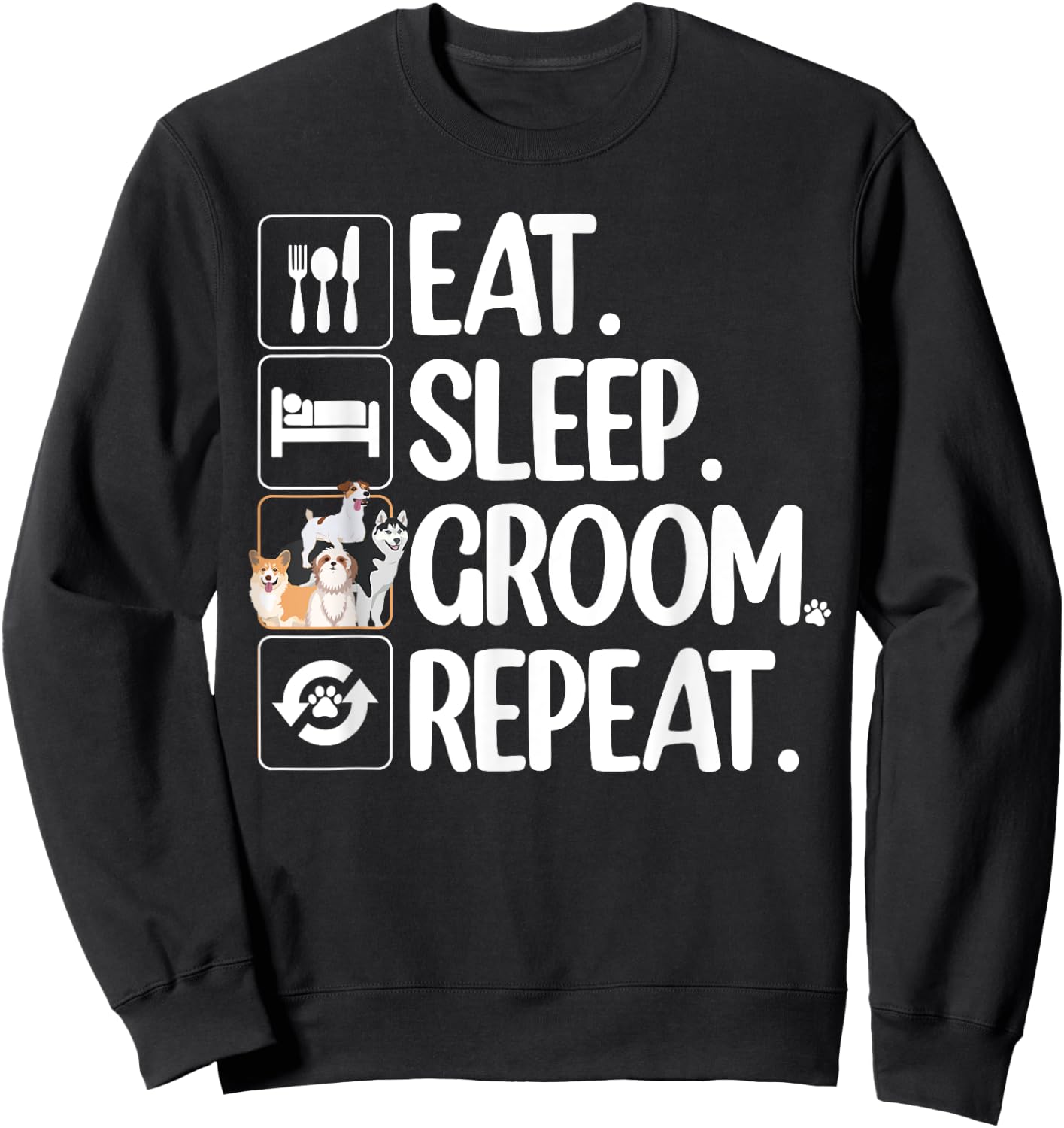Cool Dog Groomer Women Pet Grooming Puppy Dog Lover Sweatshirt - Sweatshirt | Black