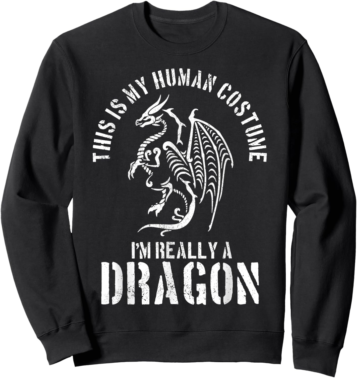 Dragon Shirt - People Costume Fantasy Funny Halloween Sweatshirt - Sweatshirt | Black