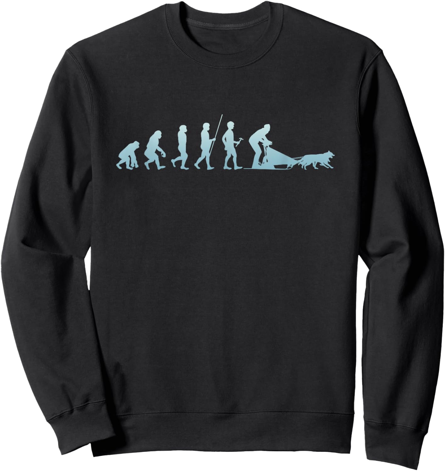 Winter Husky Sled Wolf Dog Snow Sled Rider Sweatshirt - Sweatshirt | Black