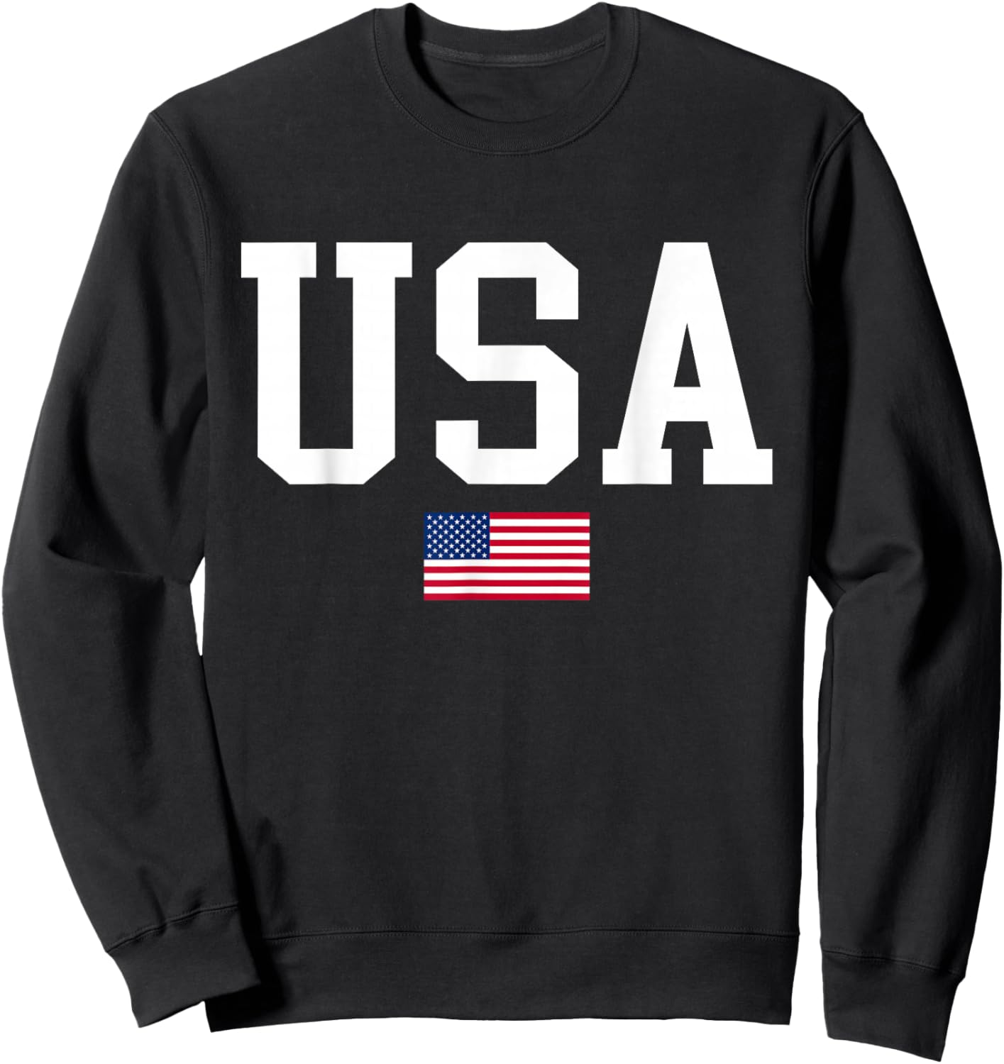 USA Patriotic American Flag Women Kids Boys Girls US Sweatshirt - Sweatshirt | Black