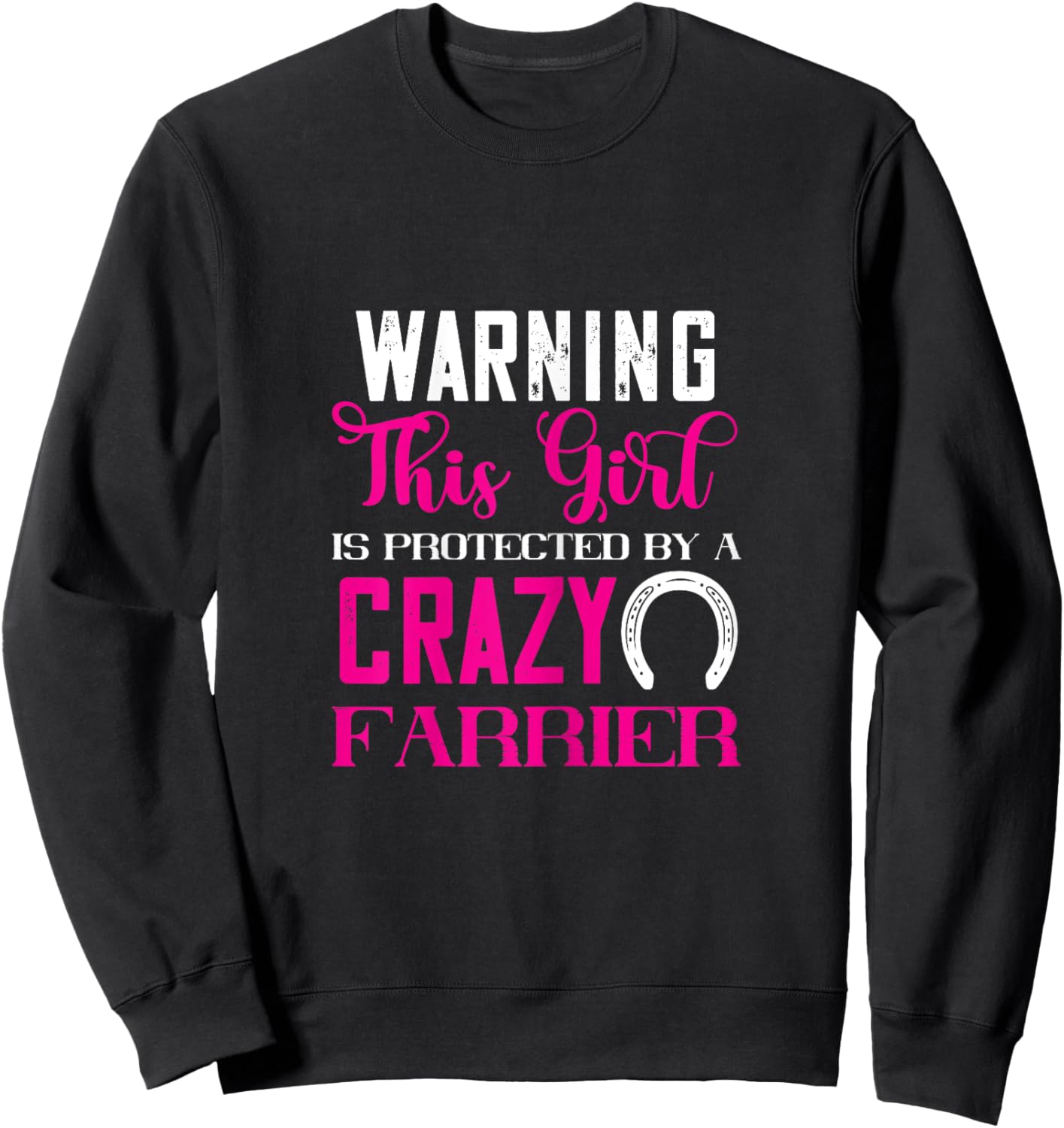 Farrier Protected Girl Trimming Equine Horseshoe Hoof Sweatshirt - Sweatshirt | Black