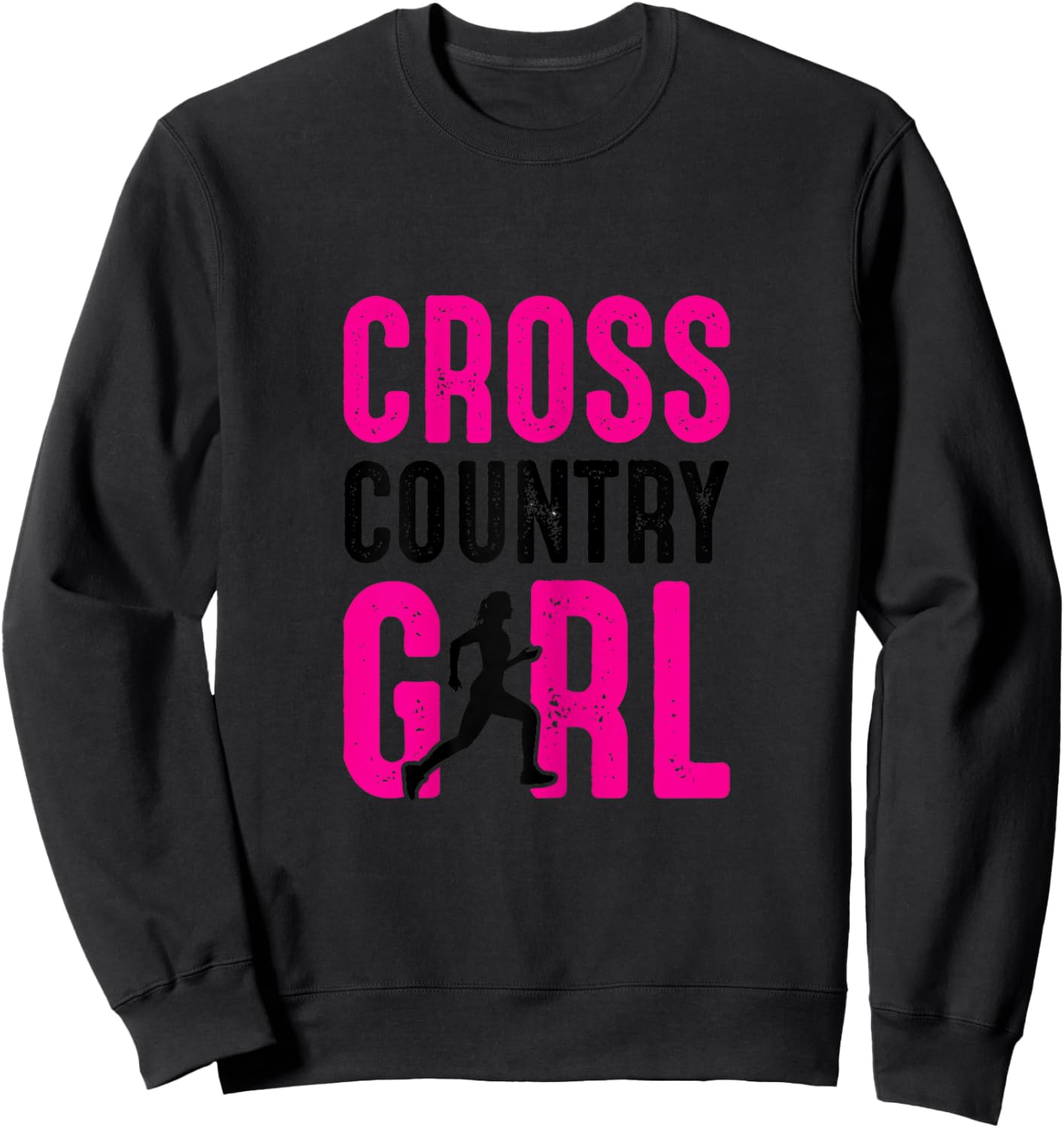 Cross Country Girl Running Jogging Marathon Cute XC Runner Sweatshirt - Sweatshirt | Black