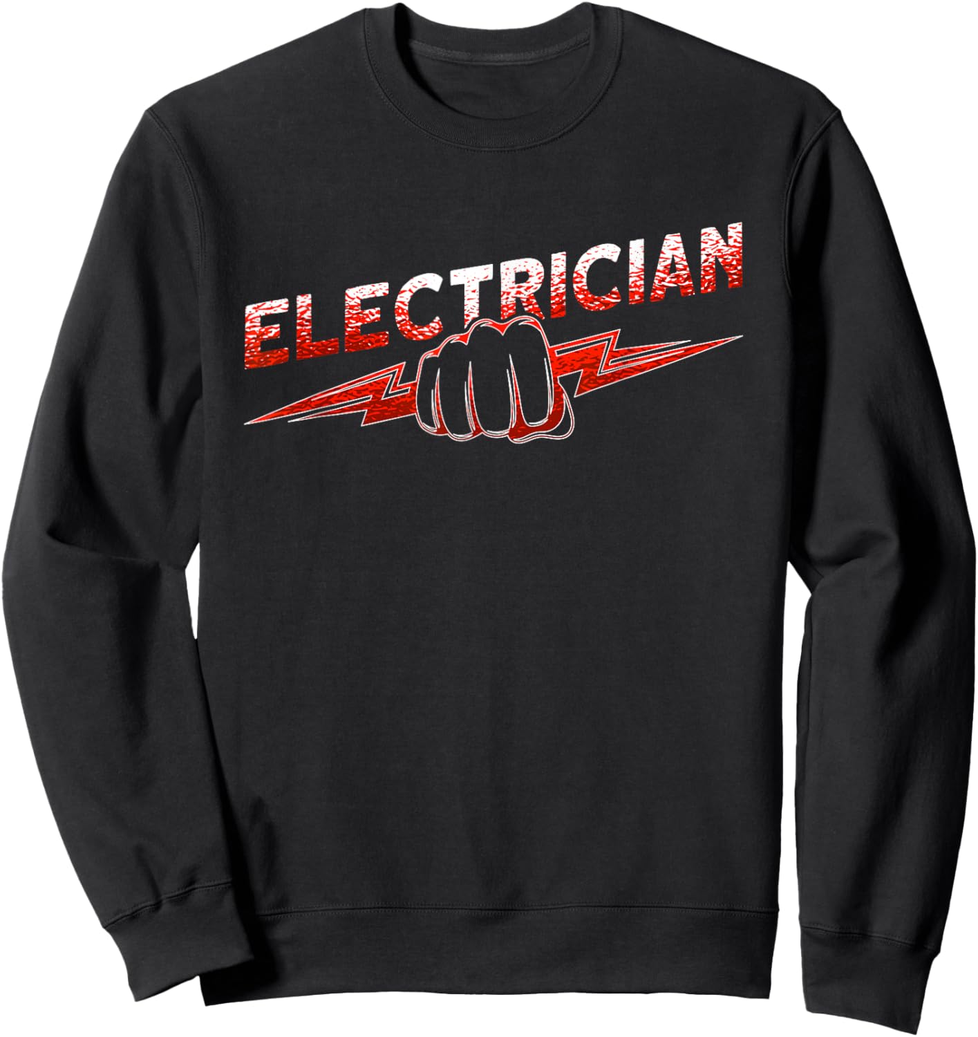 Funny Electrical Worker Skull USA Flag Electrician Sweatshirt - Sweatshirt | Black